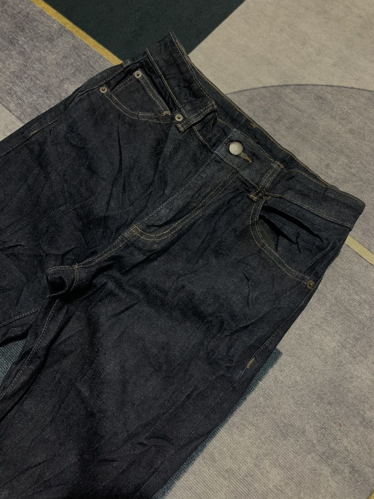 GU × Vintage Y2K GU FLARE BOOT CUT DENIM PANTS Size US 27 - 2 Thumbnail