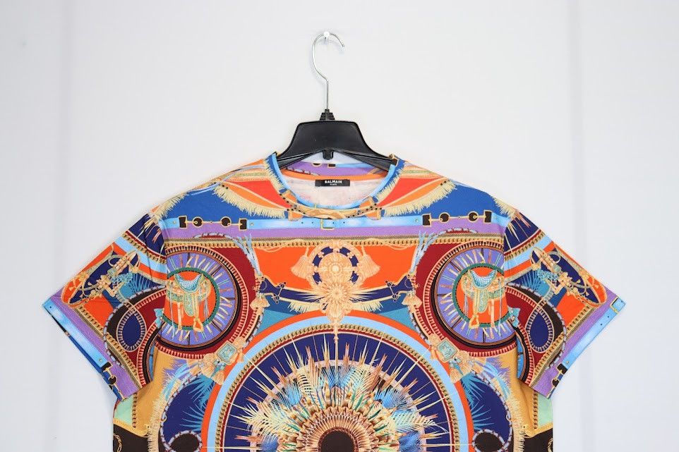 Balmain o1rshd1 Baroque T-Shirt in Multicolor Size US XL / EU 56 / 4 - 4 Thumbnail