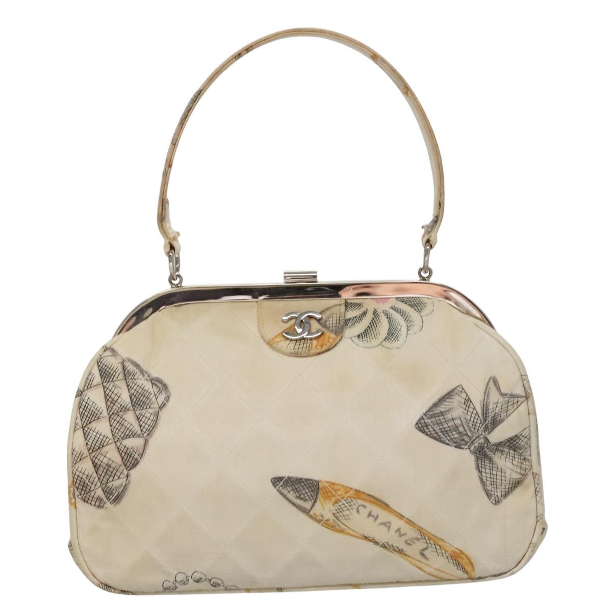 Chanel White Canvas Handbag (Pre-Owned) Size ONE SIZE - 1 Thumbnail
