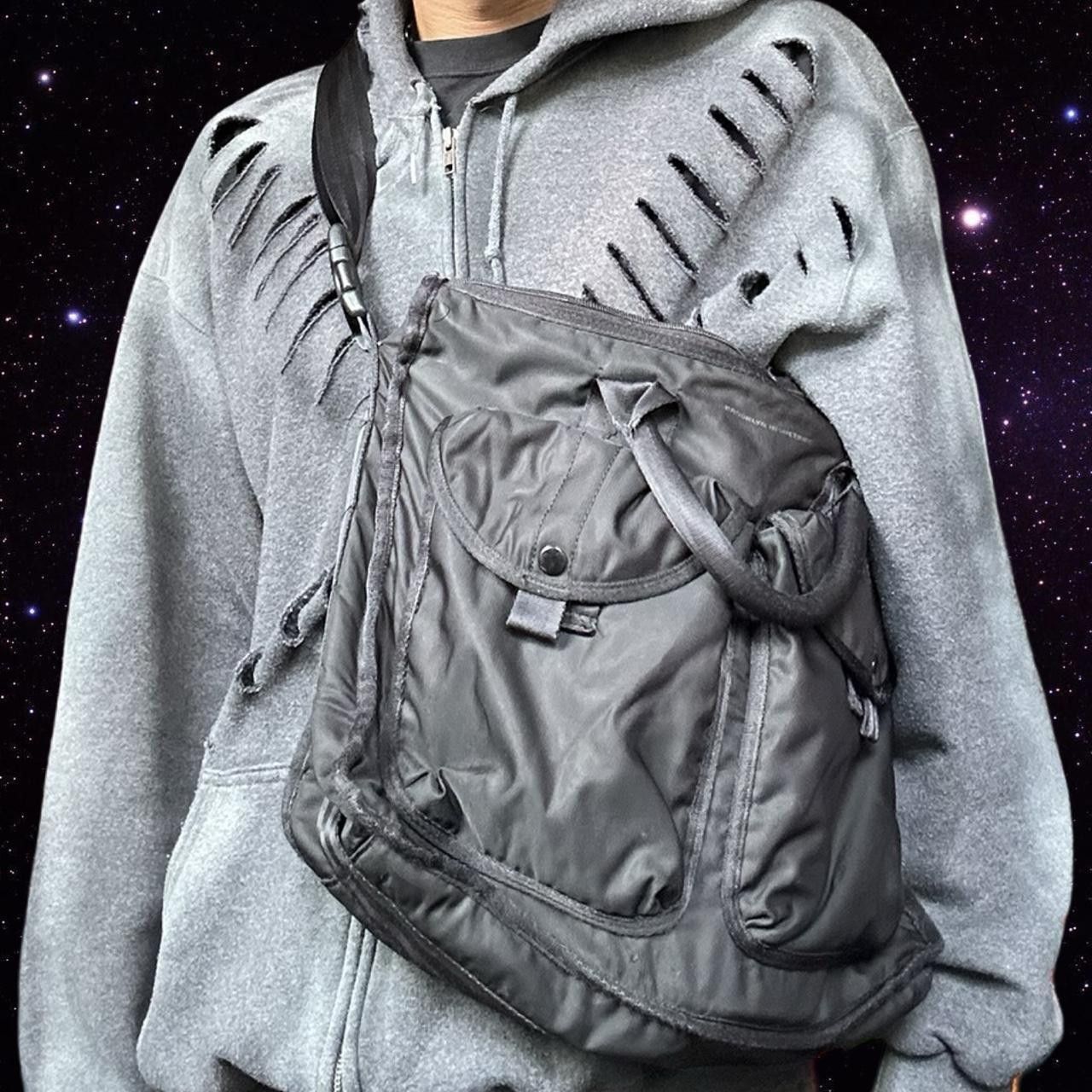 Alpha Industries Black Messenger Bag, Men's