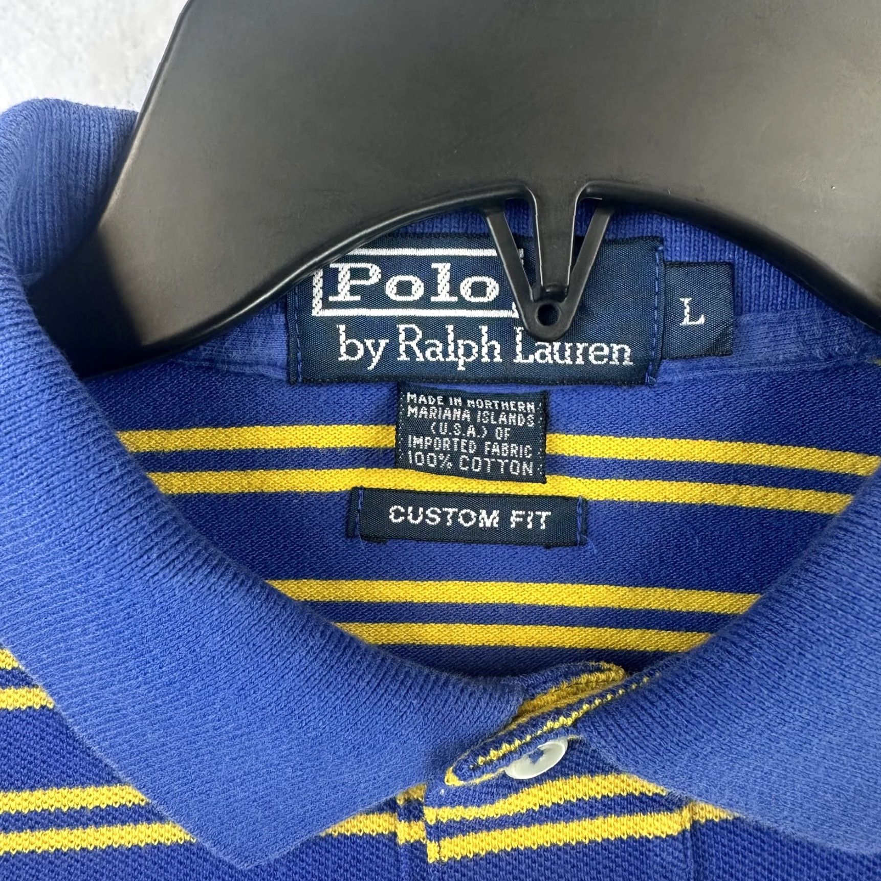 Polo Ralph Lauren Polo Ralph Lauren Shirt Mens Large Blue Yellow Striped Custom Fit Classic Size US L / EU 52-54 / 3 - 4 Thumbnail