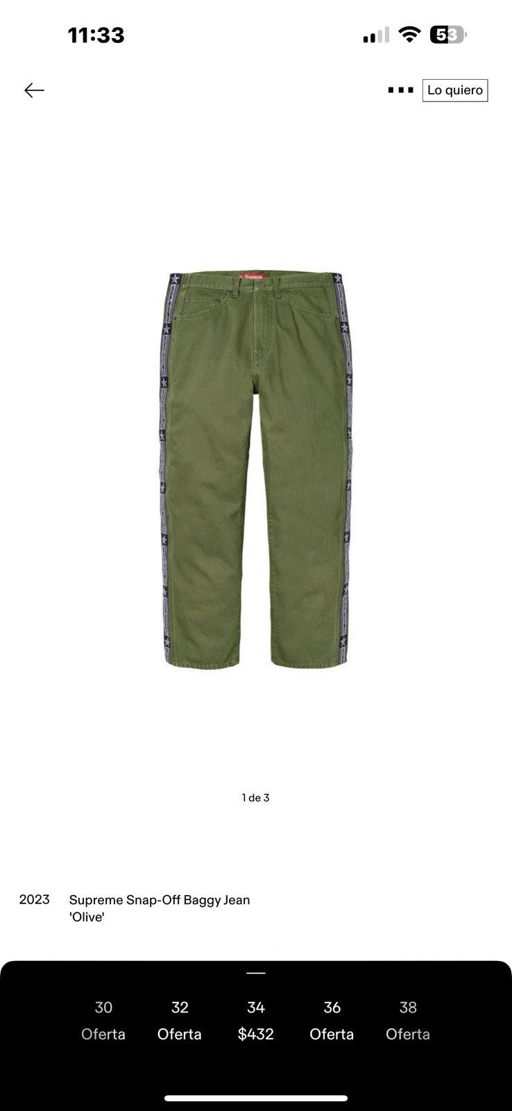 Supreme Supreme Side Logo Track Pants – Olive Green – Size 34 Size US 34 / EU 50 - 8 Thumbnail