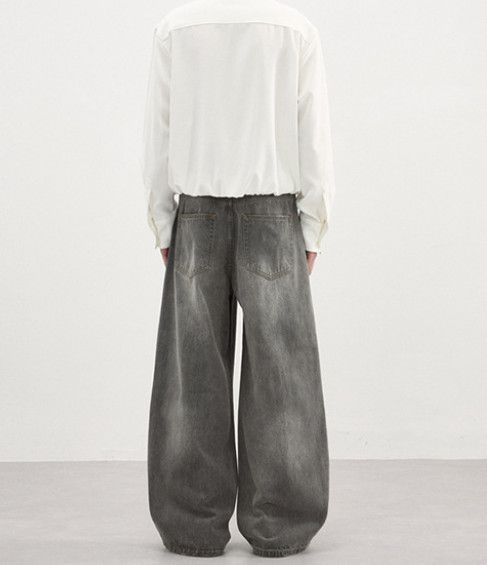 Vintage American street men's baggy casual washed wide-leg jeans Size US 32 / EU 48 - 4 Thumbnail