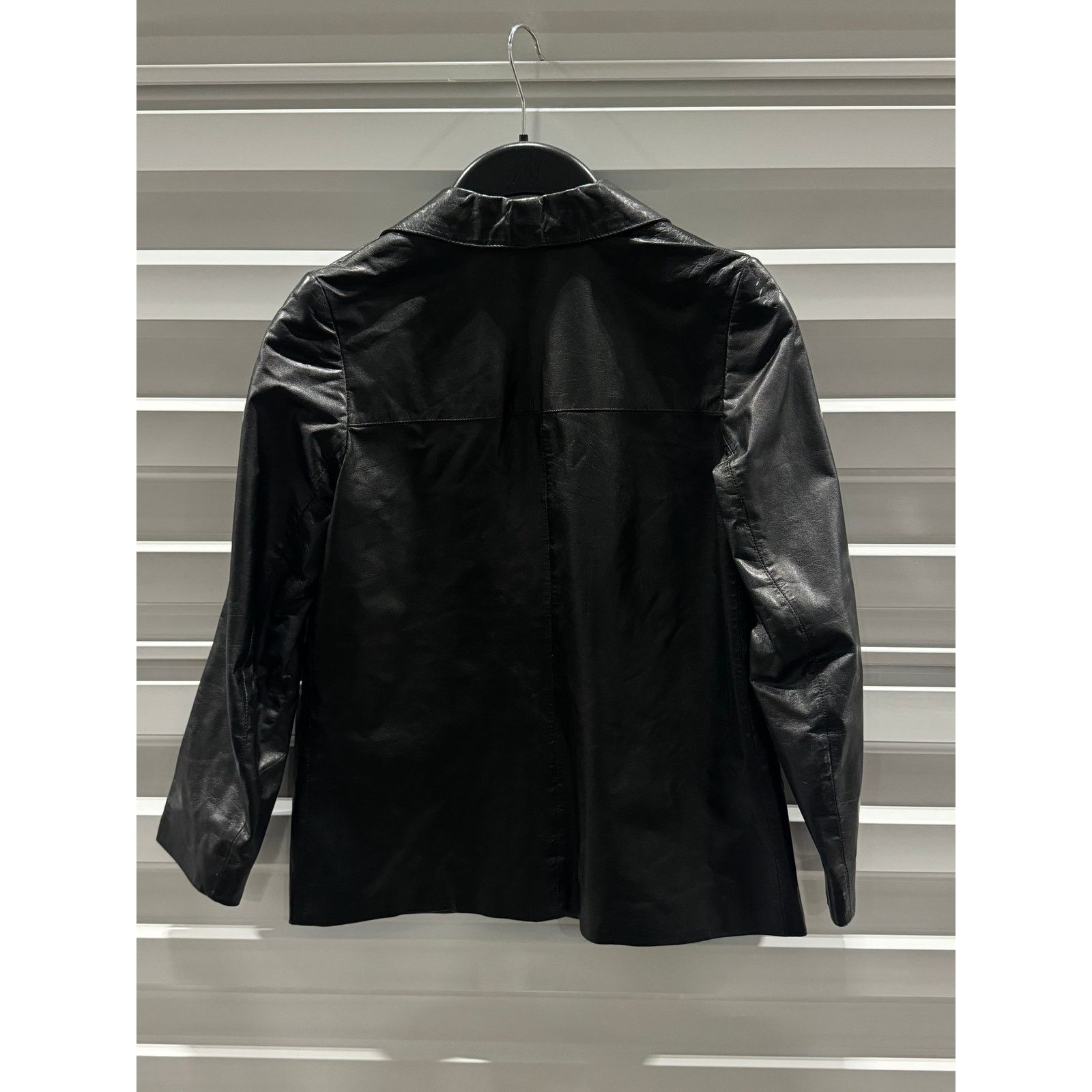 Vintage blk leather blazer Size S / US 4 / IT 40 - 7 Thumbnail
