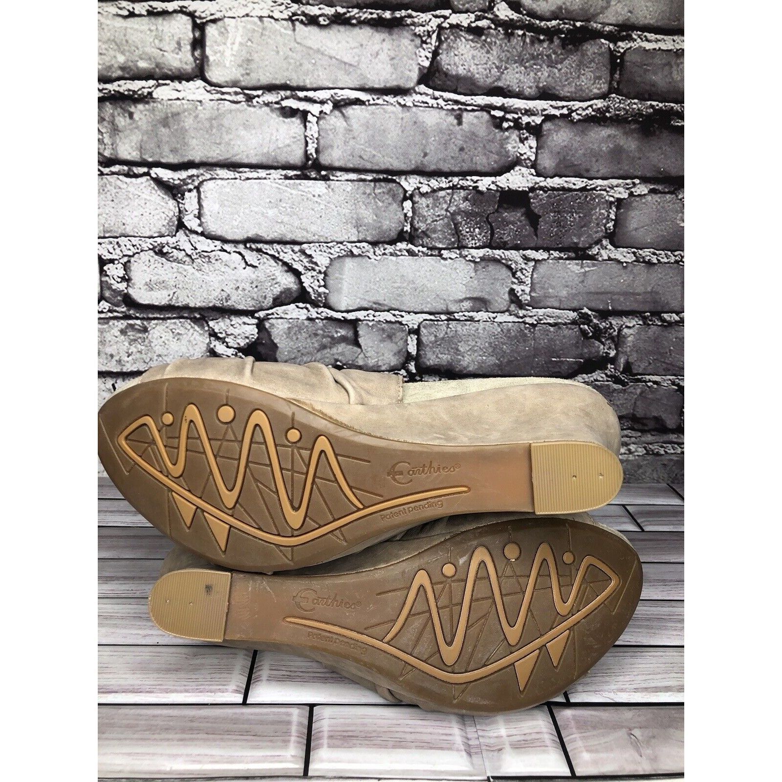 Other Earthies Santo Taupe Suede Leather Ankle Wedge Booties Women Size US 10 / IT 40 - 15 Thumbnail