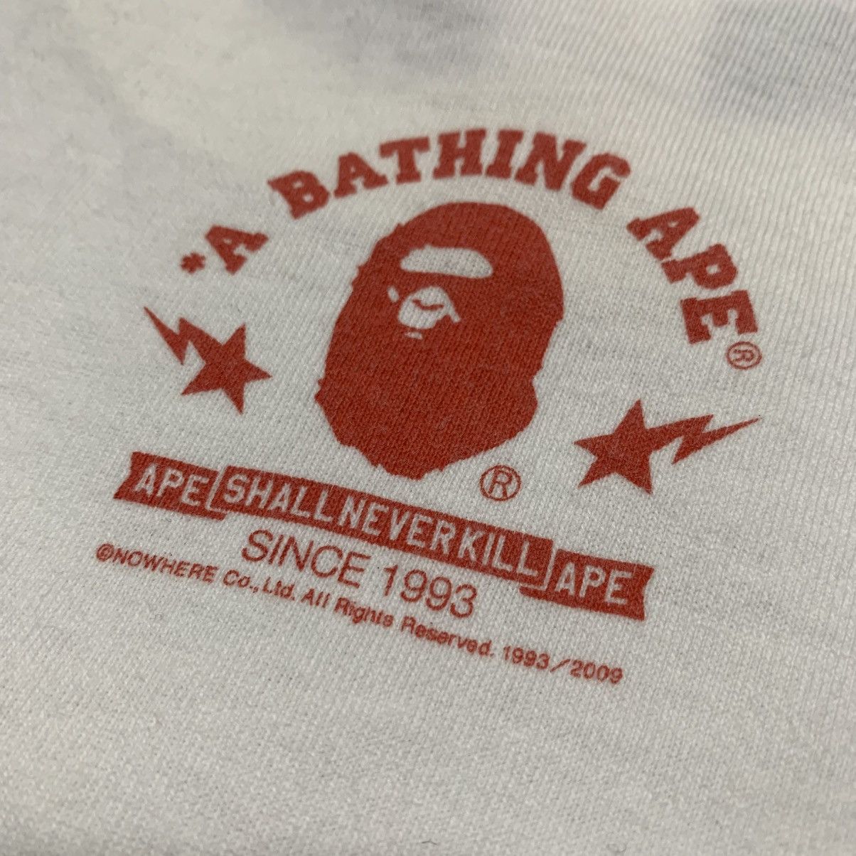 Bape Bape Medium Bape Sta White Tee A Bathing Ape 2009 Size US M / EU 48-50 / 2 - 9 Thumbnail