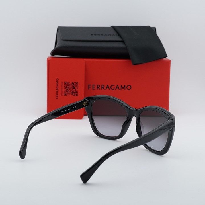 Salvatore Ferragamo Salvatore Ferragamo SF957S 001 Sunglasses Black Cat Eye Fram Size ONE SIZE - 9 Thumbnail