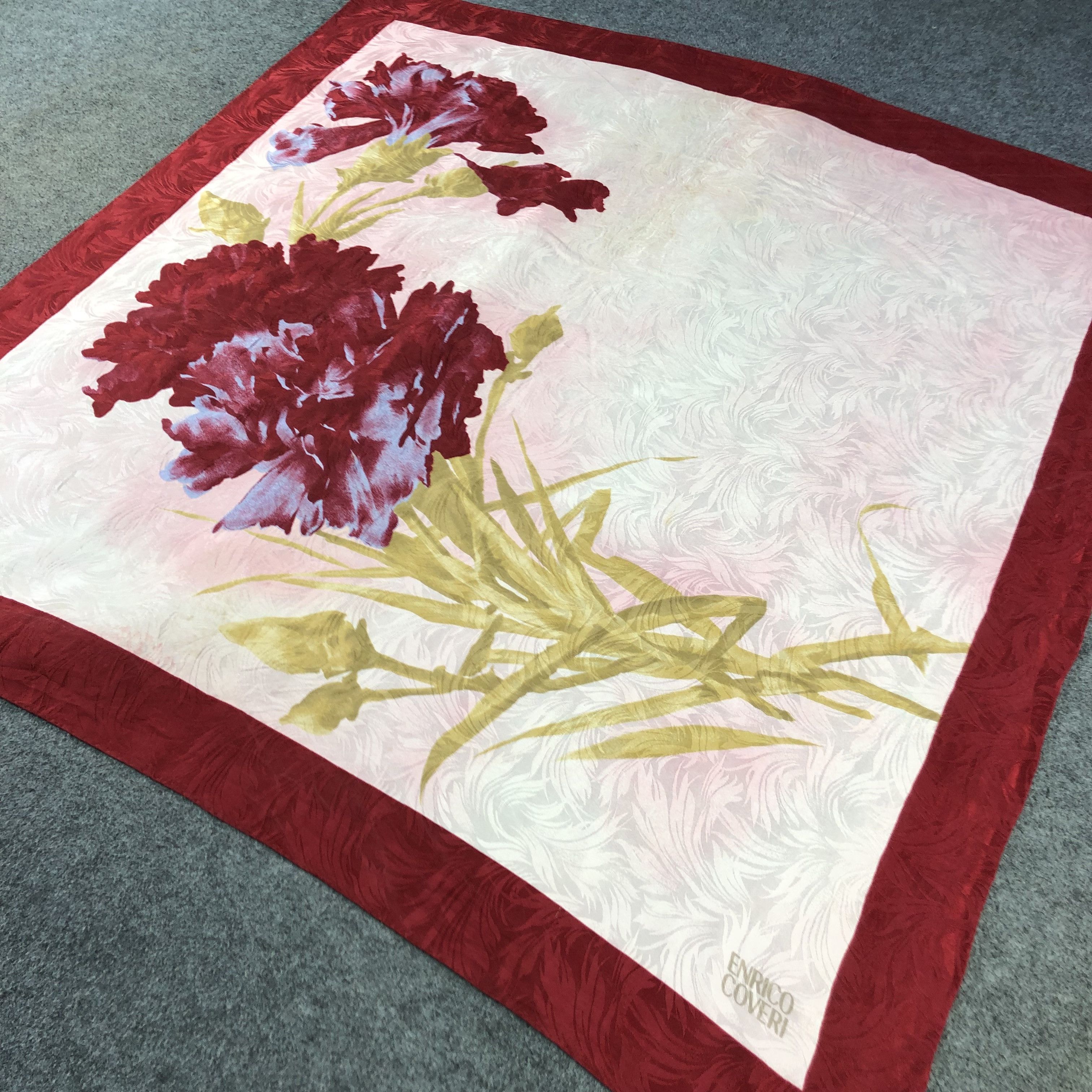 Enrico Coveri Enrico Coveri Floral Silk Scarf M869 Size ONE SIZE - 2 Thumbnail