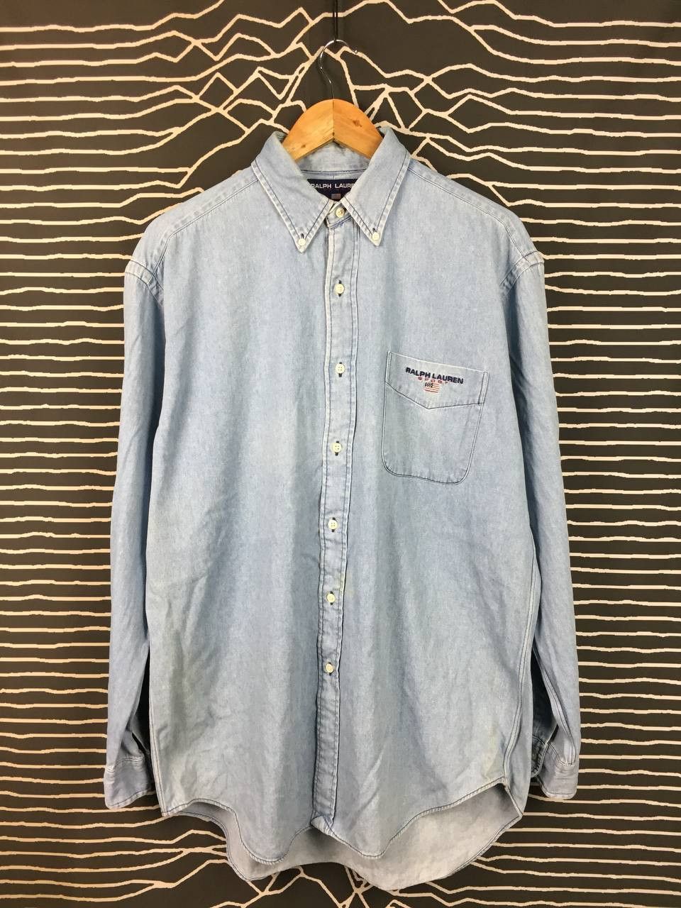 Ralph Lauren Vtg 90s Ralph Lauren Sport Tilden Denim Button Down Shirt Size US M / EU 48-50 / 2 - 1 Thumbnail