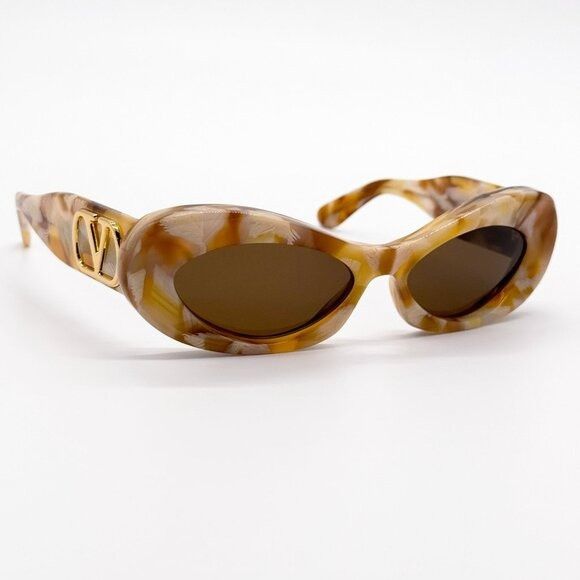 Valentino NEW VALENTINO SUNGLASSES VLS-178D HAVANA ORANGE/BROWN OVAL W Size ONE SIZE - 1 Thumbnail