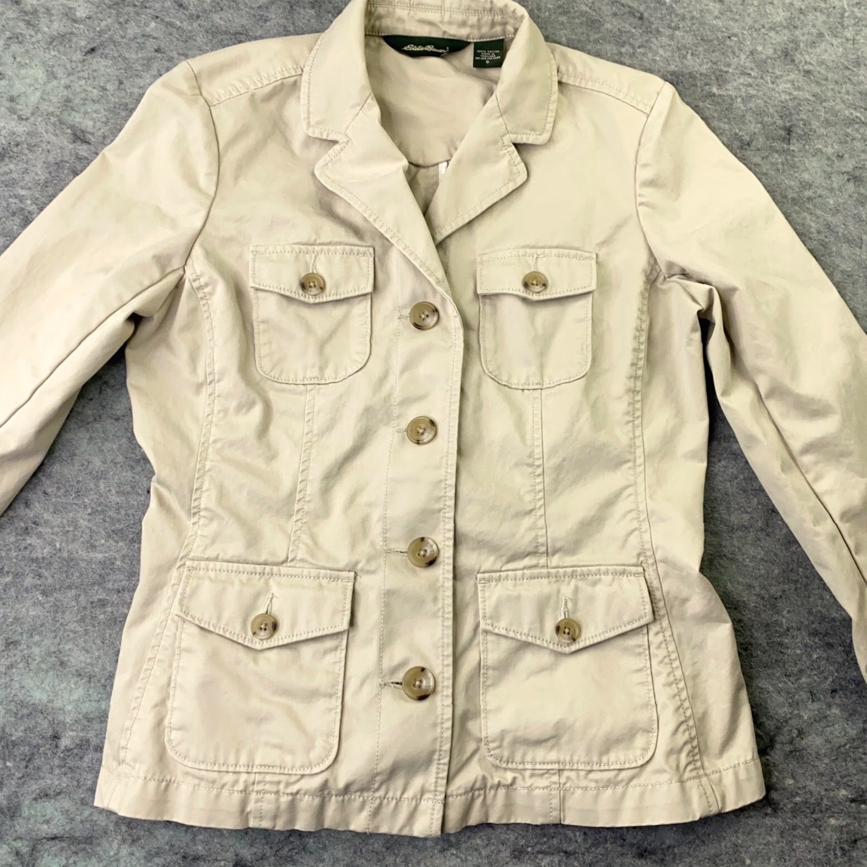 Eddie Bauer Vintage Eddie Bauer Women's Jacket Cotton Twill Size 6 Beige Casual Formal Outerwear Size M / US 6-8 / IT 42-44 - 3 Thumbnail