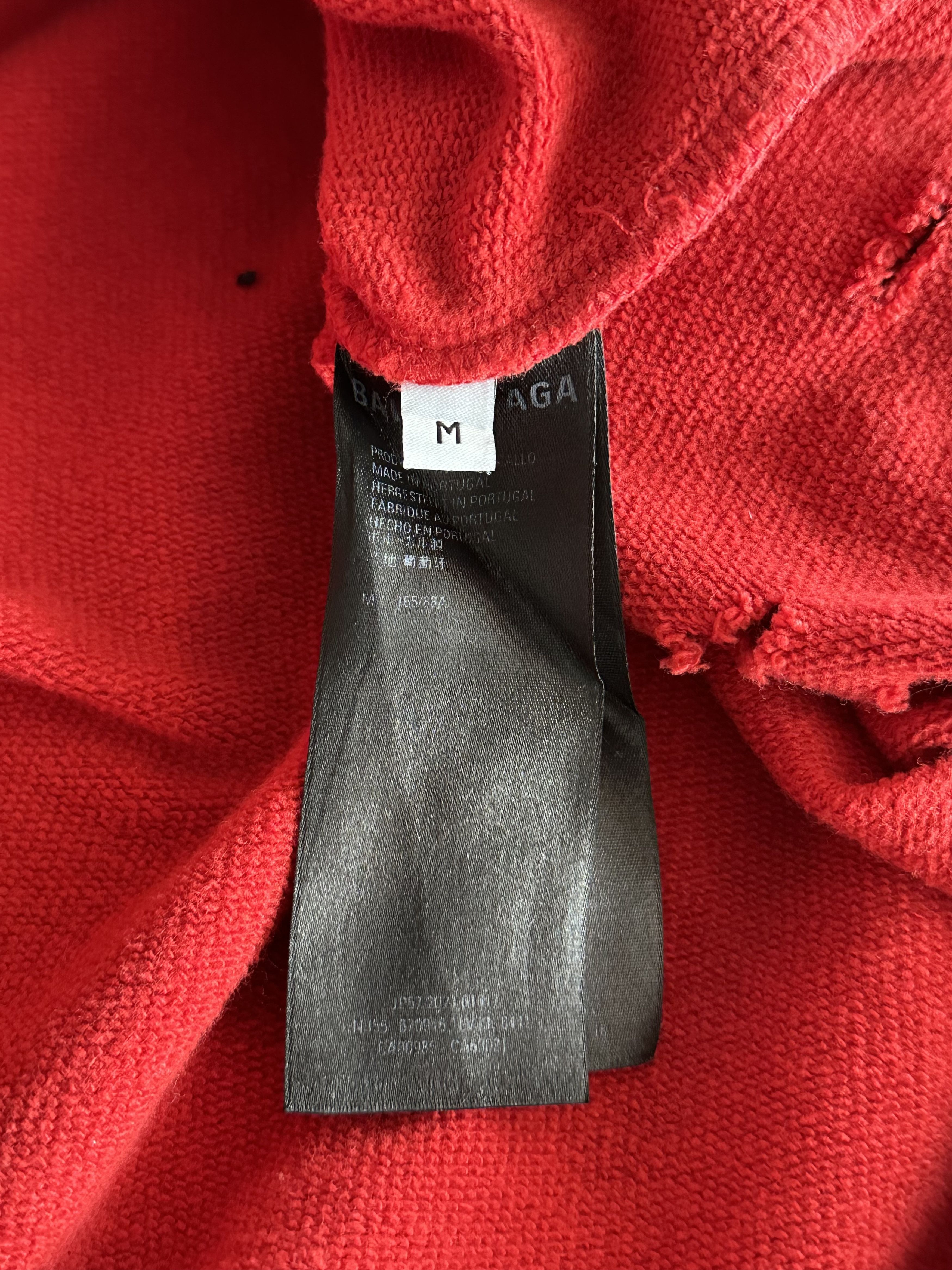 Balenciaga Balenciaga Red & Pink BB Logo Distressed Hoodie Size US M / EU 48-50 / 2 - 4 Thumbnail