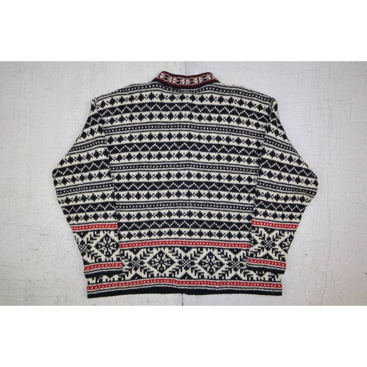 L.L. Bean Vintage LL BEAN Nordic Patterned Wool Cardigan Sweater Sz M Size M / US 6-8 / IT 42-44 - 7 Thumbnail