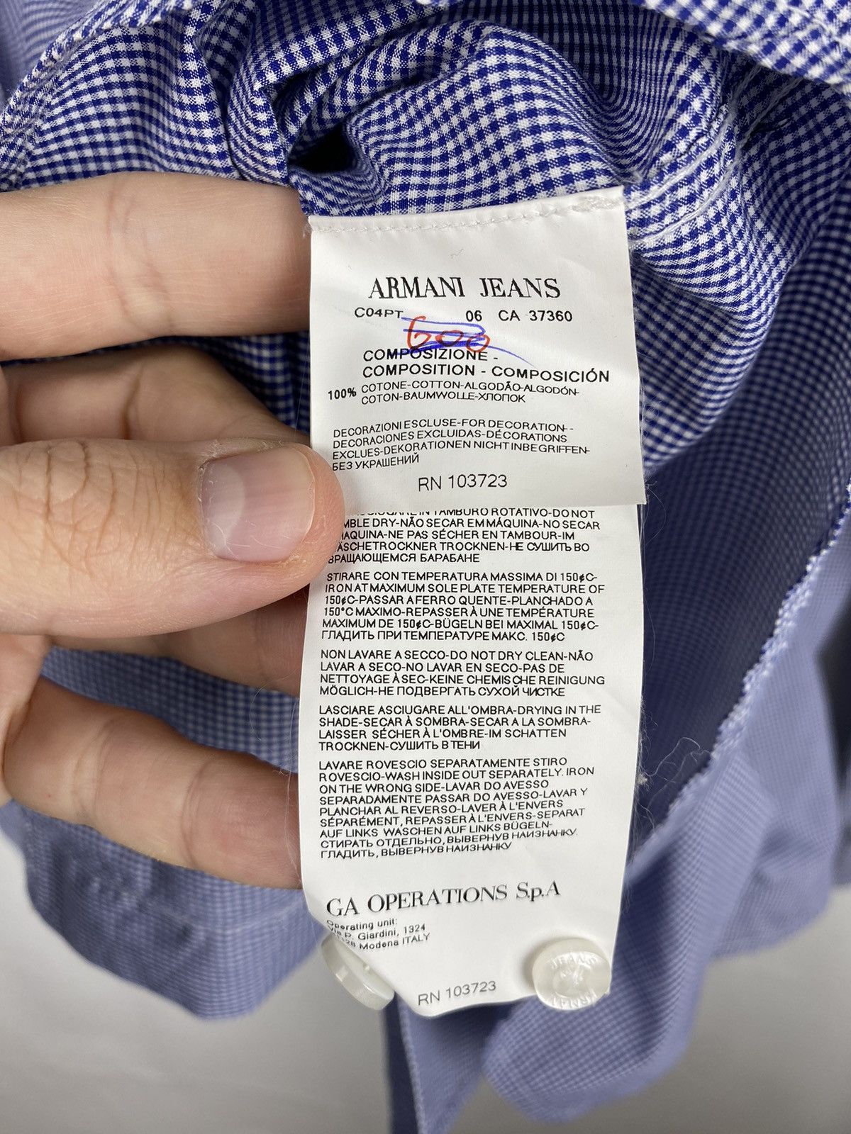 Armani Armani Jeans Shirt Button Up Embroidered Logo Check size M Size US M / EU 48-50 / 2 - 11 Thumbnail