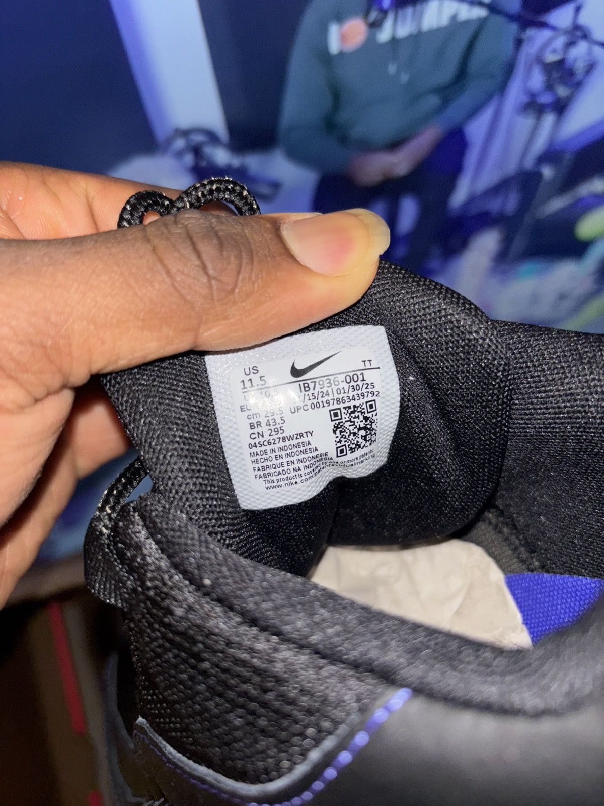 Nike Nike Air Max 95 OG Black/Persian Violet Size US 11.5 / EU 44-45 - 4 Thumbnail