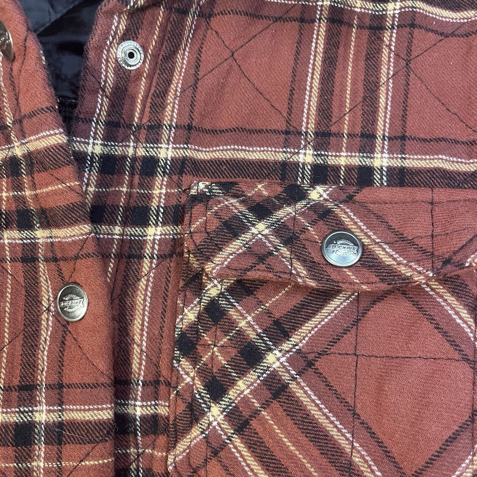 Dickies Dickies Rust Red Plaid Quilted Lined Shirt Jacket Womens XL Size XL / US 12-14 / IT 48-50 - 3 Thumbnail