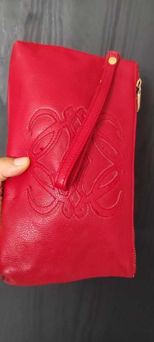Leather × Loewe Loewe Red Zip Around Leather Wallet Size ONE SIZE - 3 Thumbnail