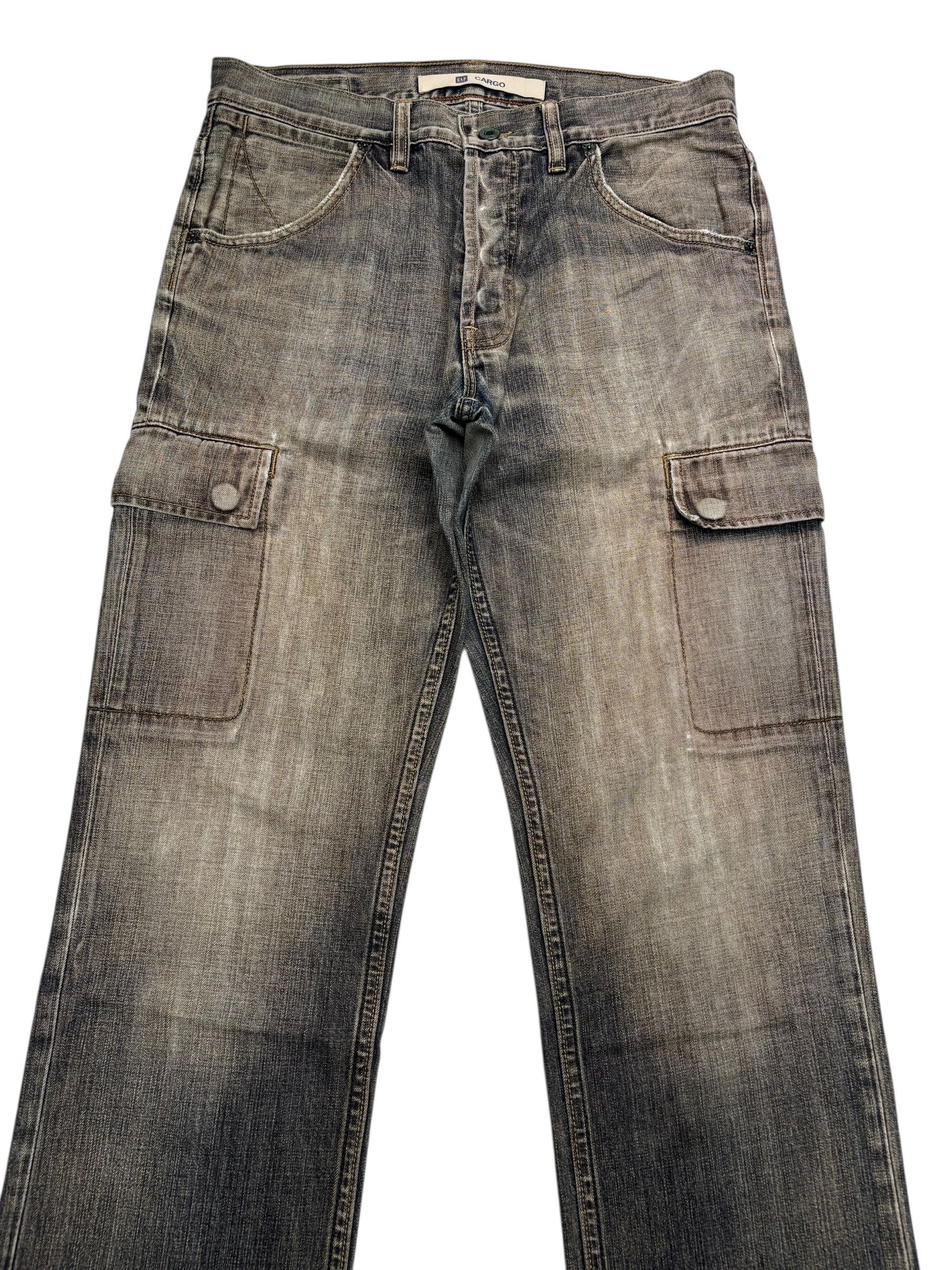 Gap GAP FADED WASHED DENIM CARGO JEANS Size US 32 / EU 48 - 5 Thumbnail