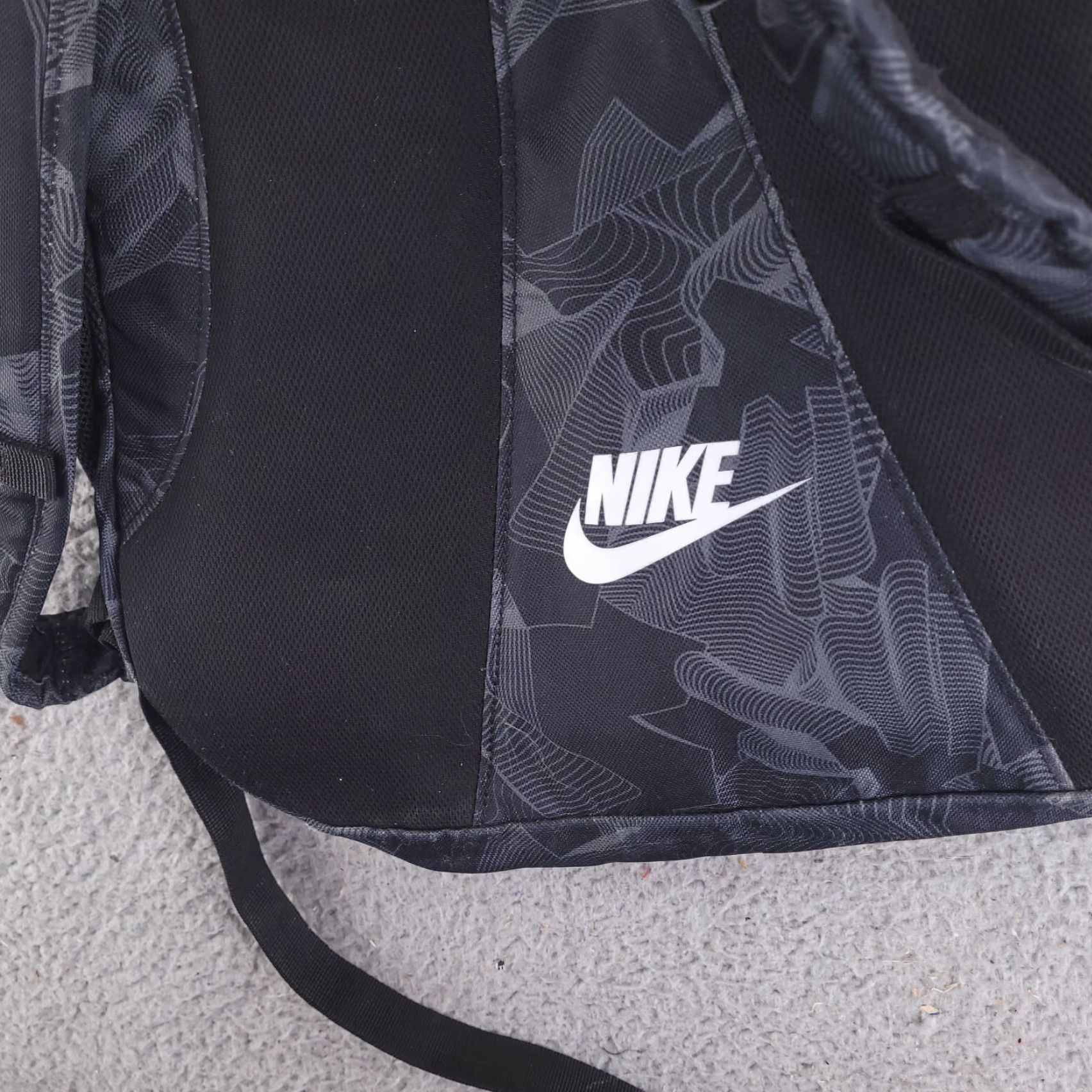 Nike Nike Backpack Black Medium Size Bag Bookbag Big Logo Spellout Strap Nylon Polyester Men Size ONE SIZE - 7 Thumbnail