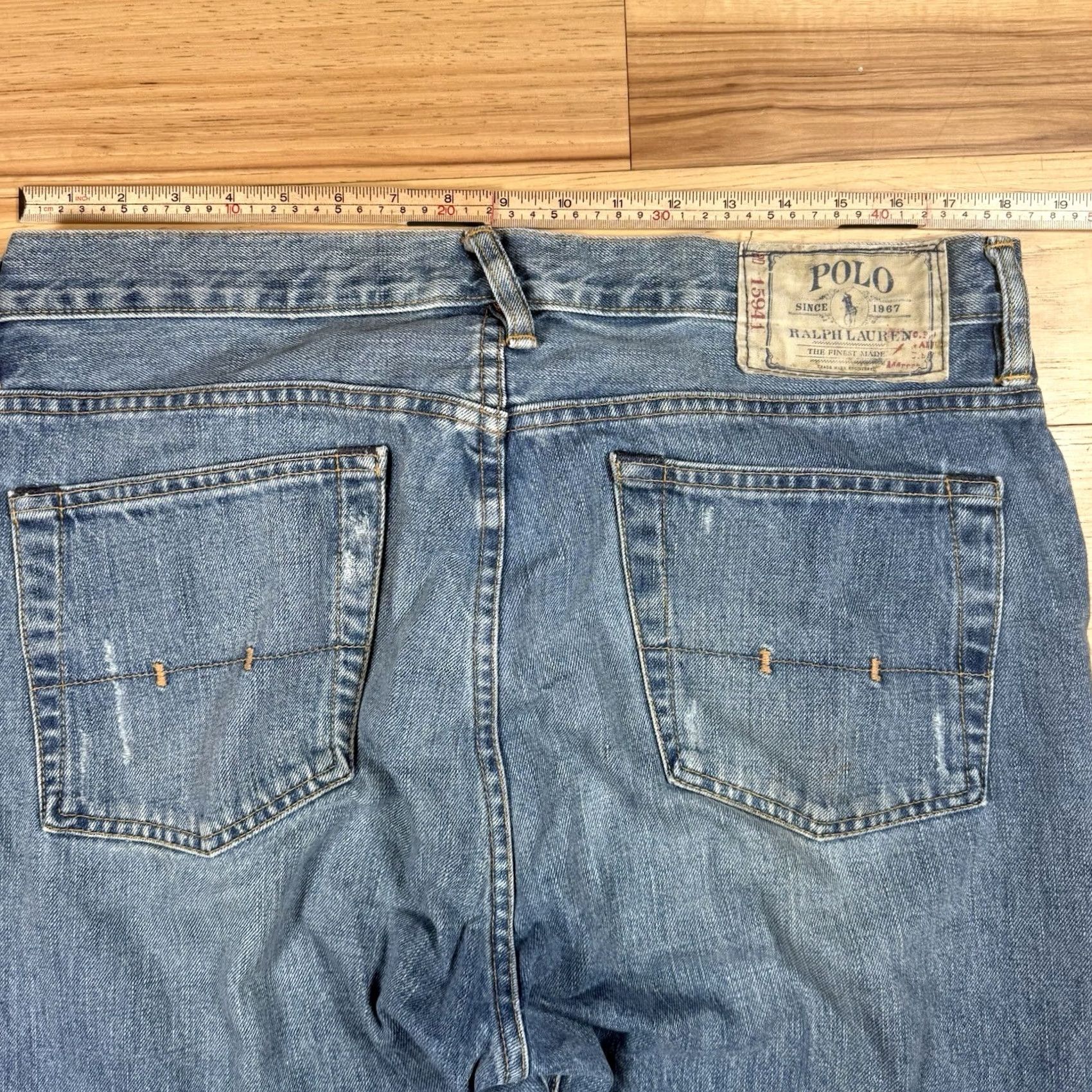Polo Ralph Lauren VINTAGE Polo Ralph Lauren Jeans Denim Straight Classic Mens 36x33 Beige Light Blue 33 Inseam 35? Size US S / EU 44-46 / 1 - 7 Thumbnail