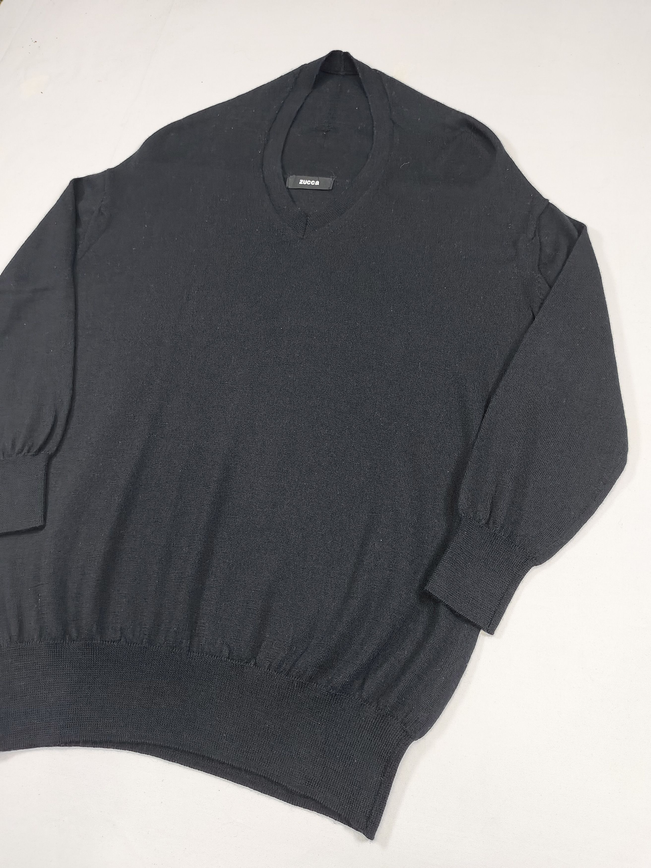 Zucca Zucca 🇯🇵 Minimalist Panel V-Neck Wool Knit Sweater Size US M / EU 48-50 / 2 - 2 Thumbnail