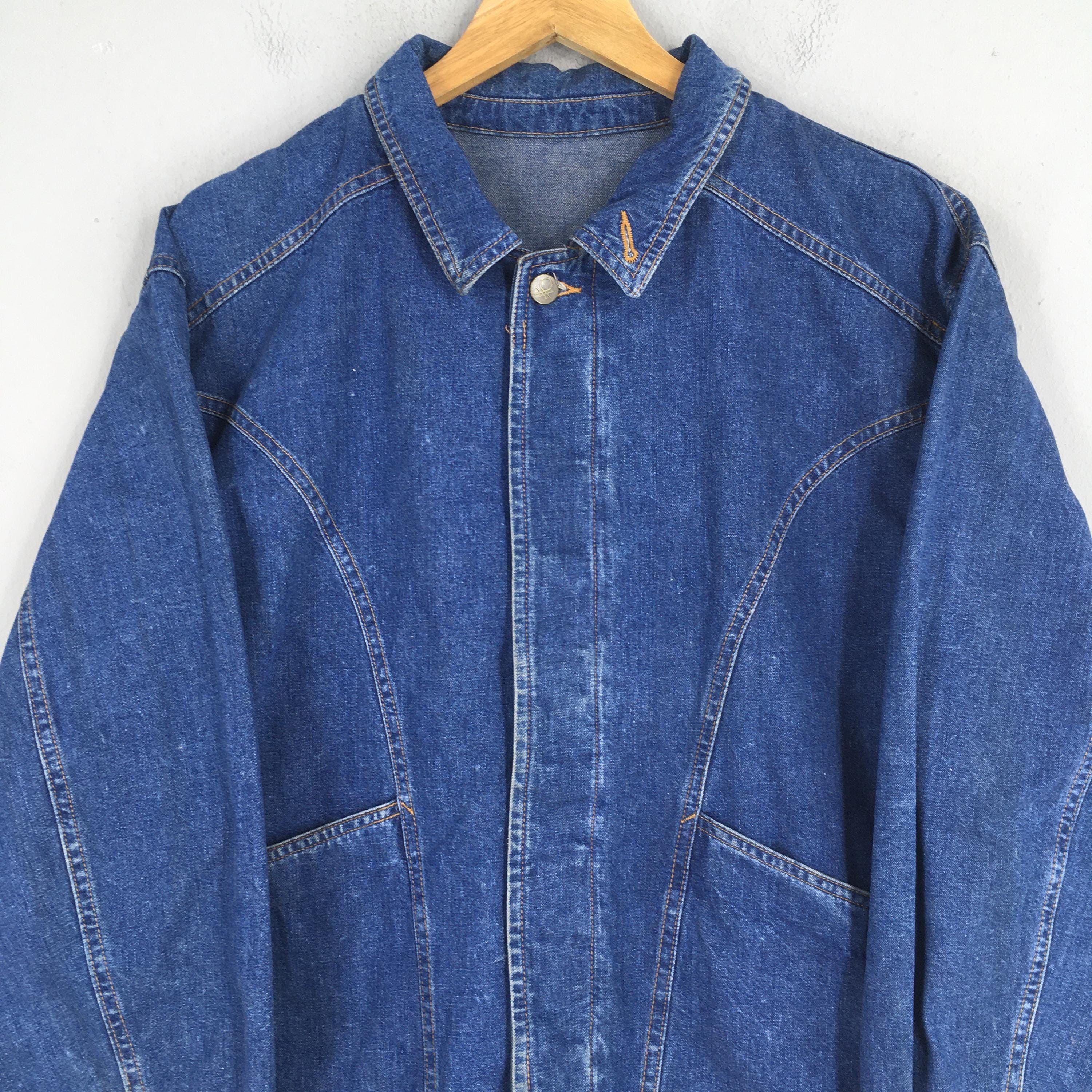 Benetton Vintage 90's Benetton Formula 1 Denim Boxy Jacket Large Size US L / EU 52-54 / 3 - 2 Thumbnail