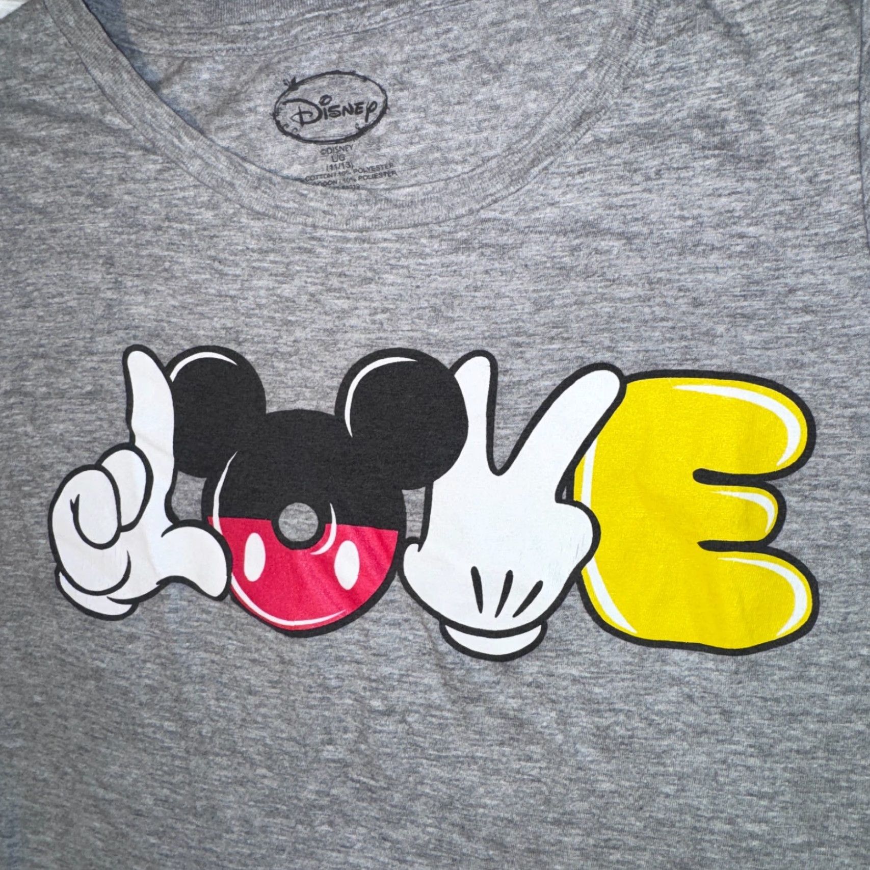 Disney Disney T-Shirt Logo Love Gray Mickey Mouse Womens Large Shirt Size L / US 10 / IT 46 - 3 Thumbnail
