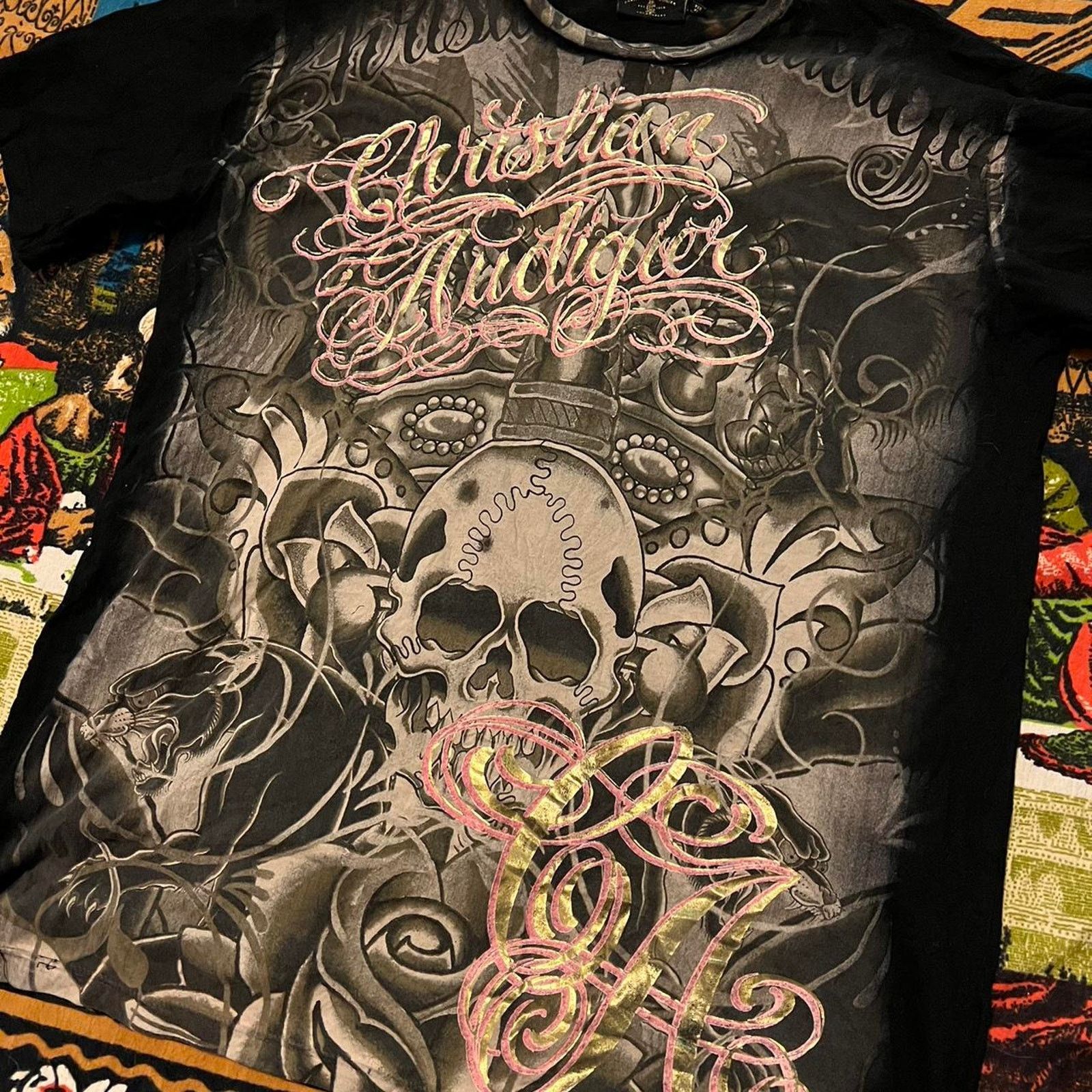 Christian Audigier Christian audigier shirt y2k rhinestones affliction tapout Size US L / EU 52-54 / 3 - 3 Thumbnail