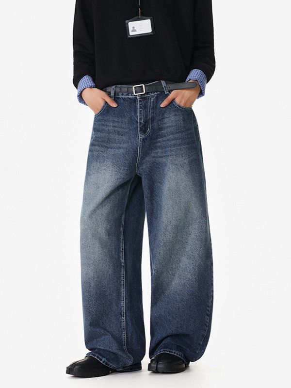 American retro cleanfit loose versatile washed denim jeans