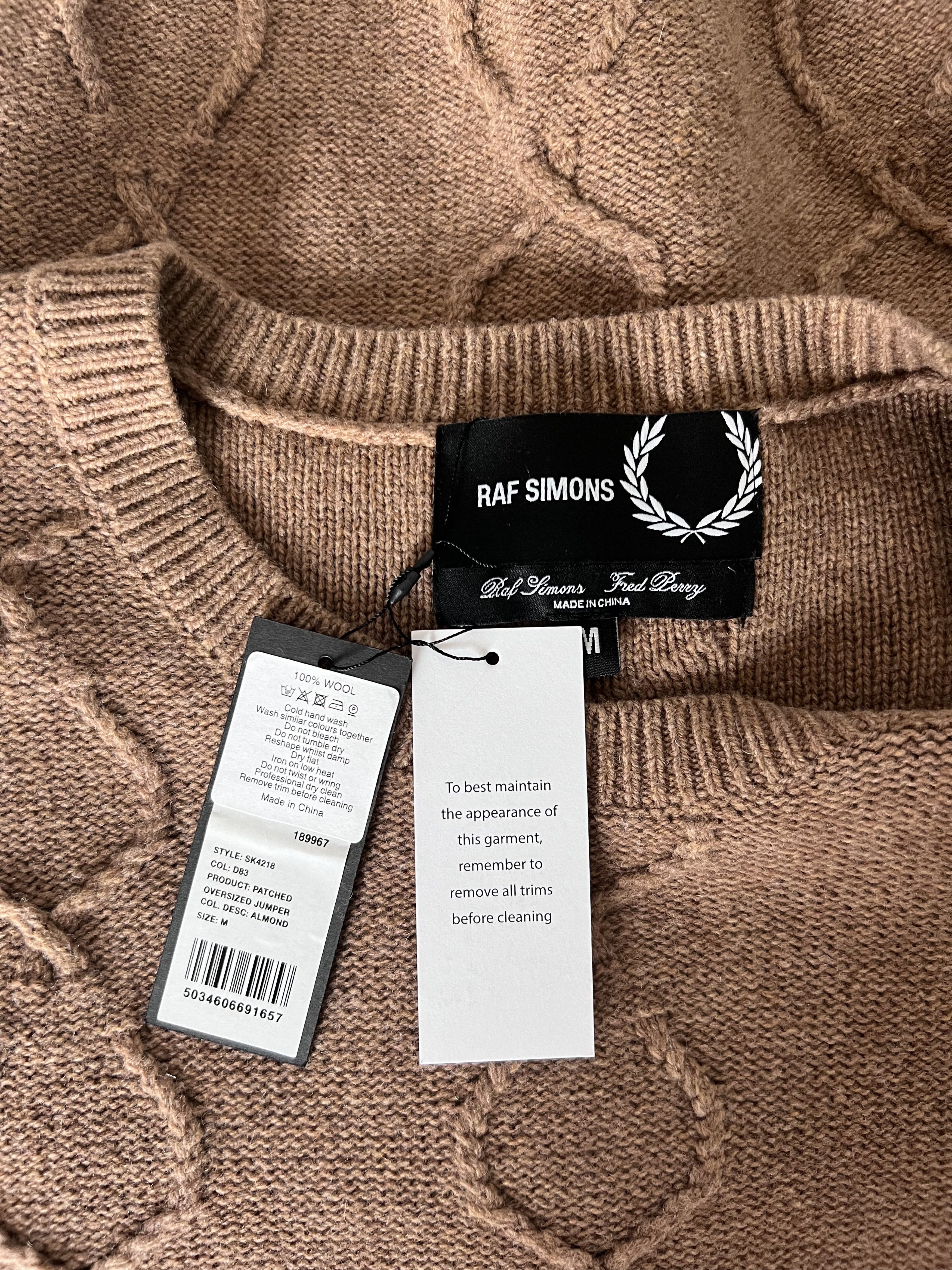 Fred Perry × Raf Simons Raf Simons Fred Perry Wool Patched Oversized Sweater Size US M / EU 48-50 / 2 - 8 Thumbnail