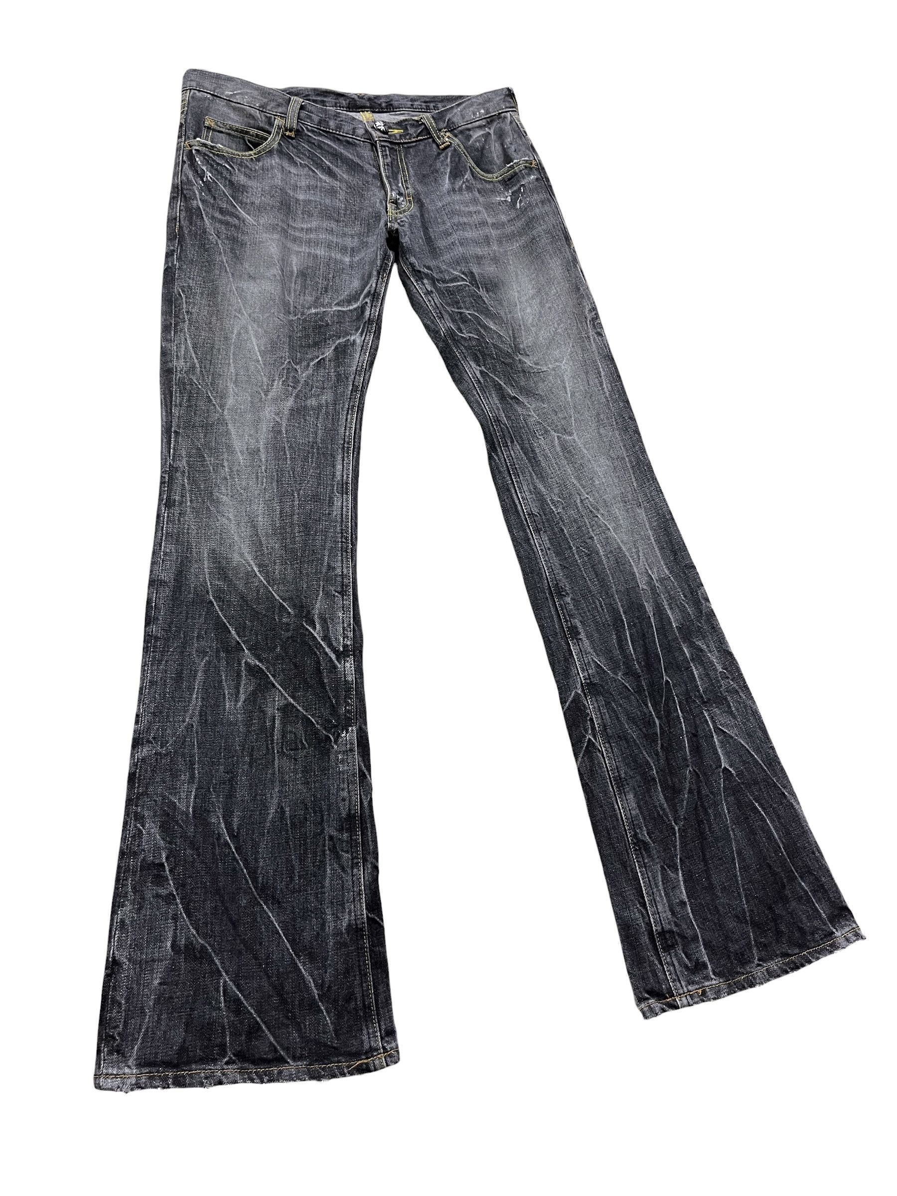 Seditionaries Vintage Army Of No! Punk Heavy Whiskers Flare Black Denim Size US 31 - 1 Thumbnail