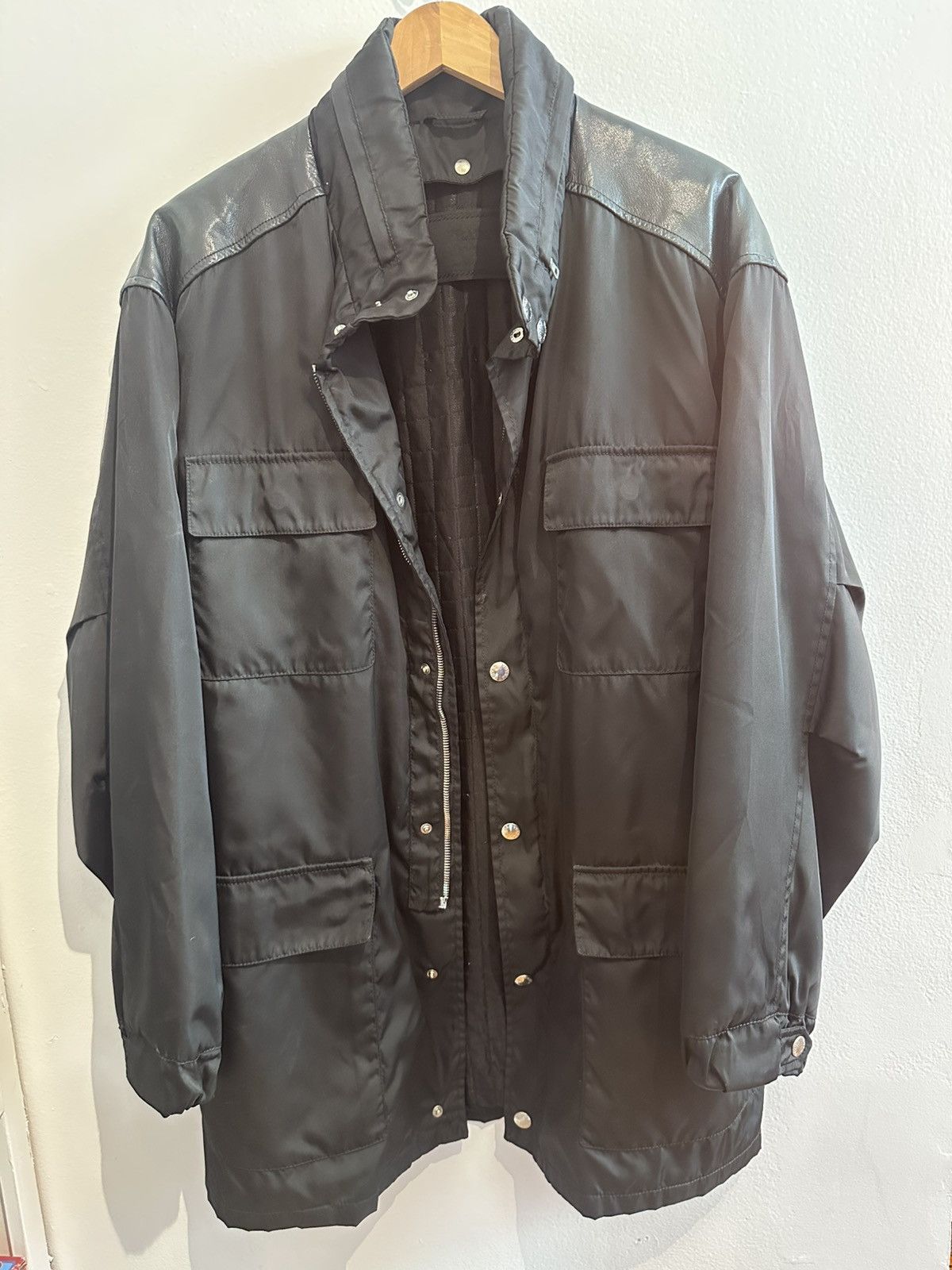 Prada Vintage Prada Leather and Nylon Field Jacket Size US L / EU 52-54 / 3 - 1 Thumbnail