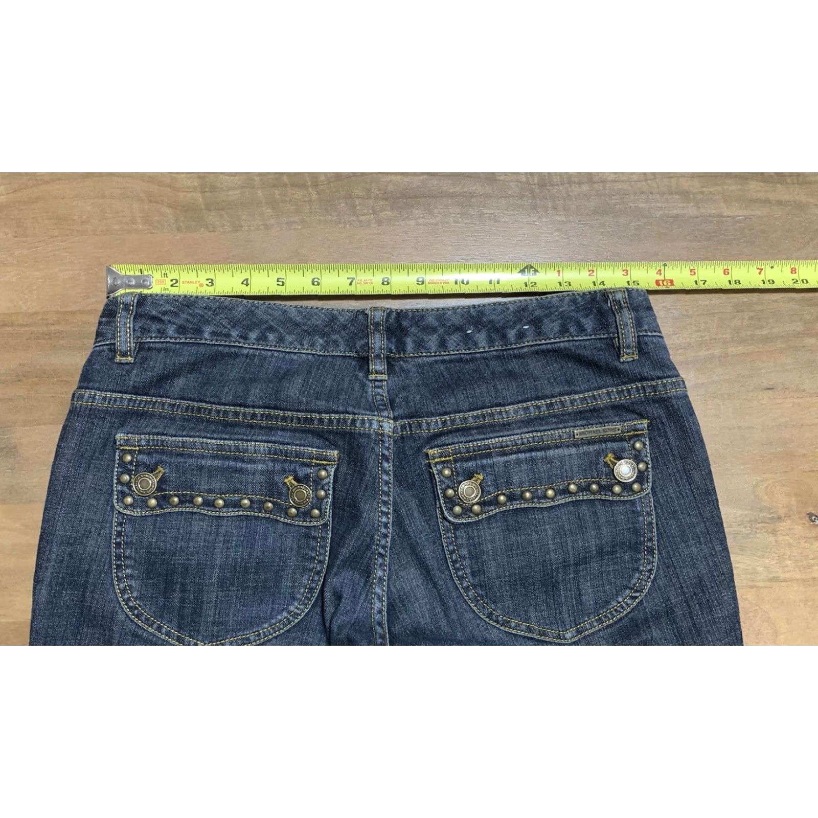 Michael Kors VINTAGE Michael Kors Jeans Womens 6 Bootcut 30x31 Blue Denim 5-Pocket Logo Studded Flap Pocket 90s Bohemian Retro 2000s Rock Mens Womens Girls Boys Size 28" / US 6 / IT 42 - 7 Thumbnail