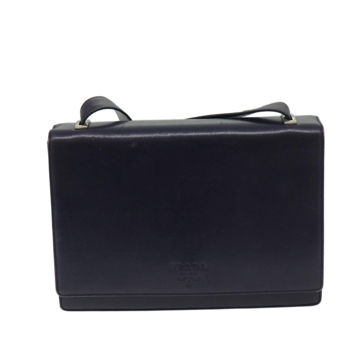 Prada Diagramme Black Leather Shoulder Bag (Pre-Owned) Size ONE SIZE - 1 Thumbnail
