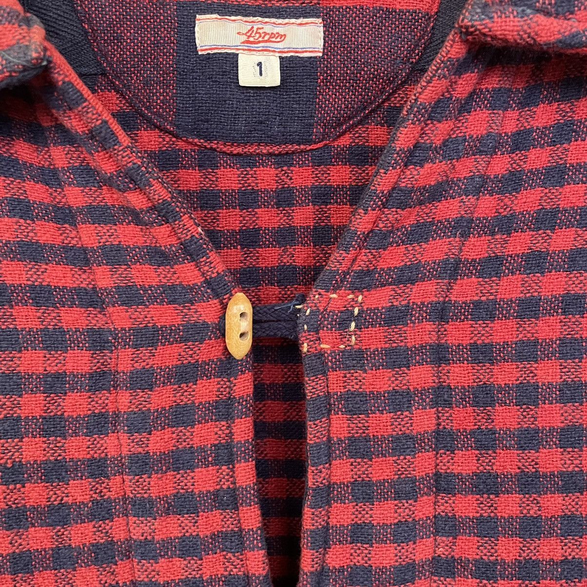 45rpm Vintage 45 rpm Button Checkered Shirt Size US S / EU 44-46 / 1 - 2 Thumbnail