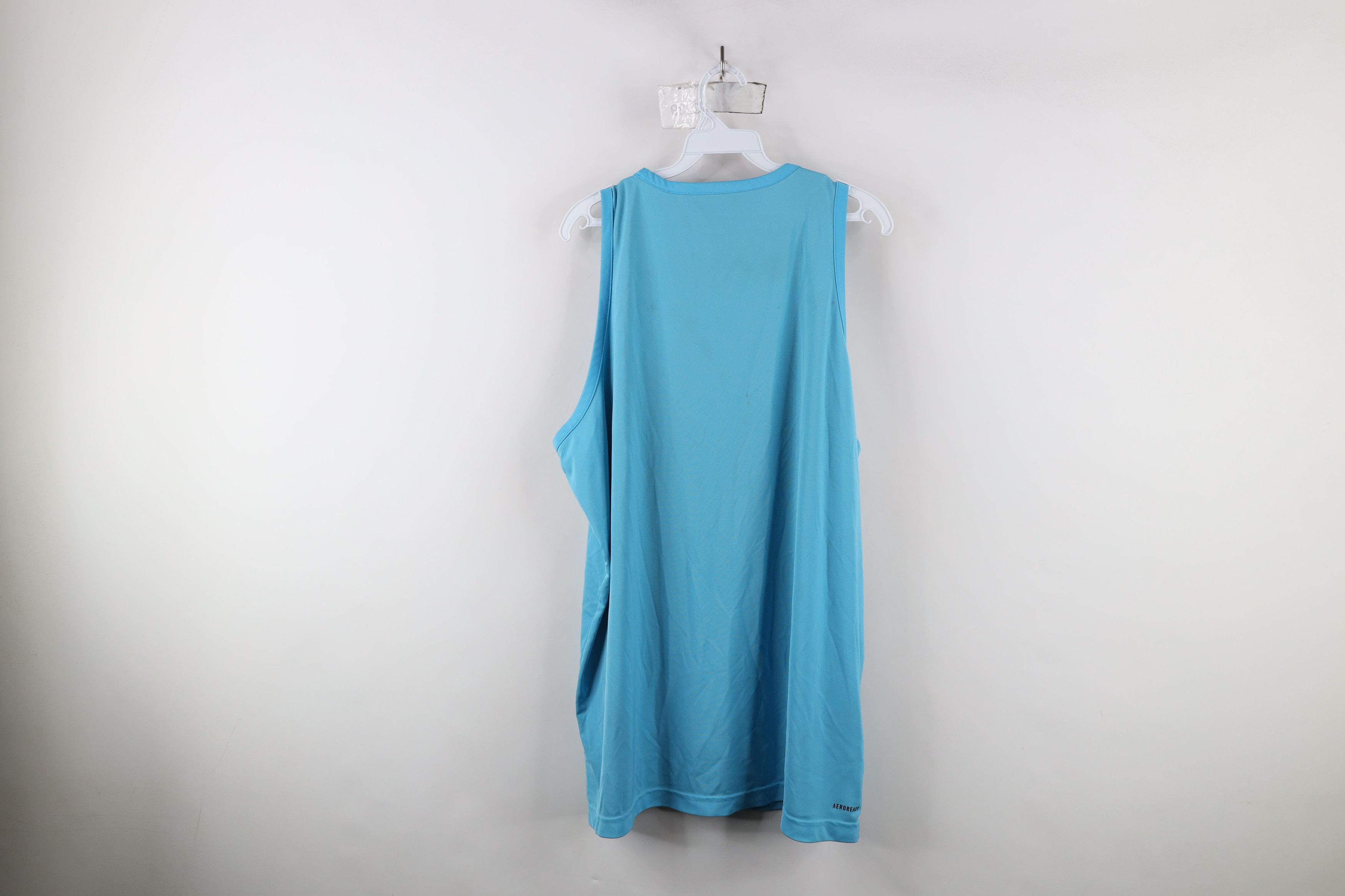 Adidas × Vintage Adidas Aeroready Spell Out Tank Top T-Shirt Blue Gym Size US XXL / EU 58 / 5 - 13 Thumbnail