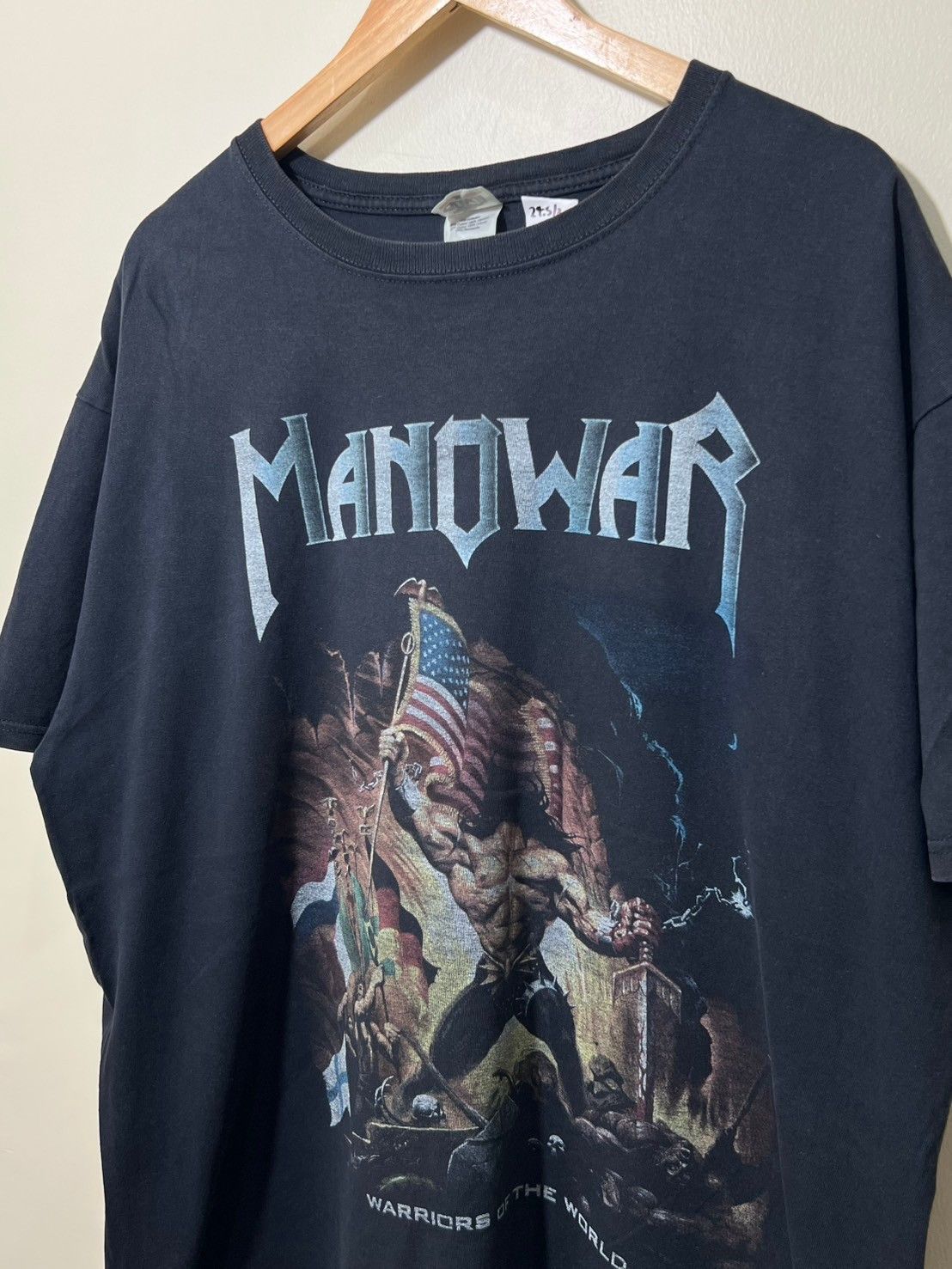 Band Tees × Vintage Vintage Manowar Warriors Of The World shirt bnz01 Size US XL / EU 56 / 4 - 1 Thumbnail
