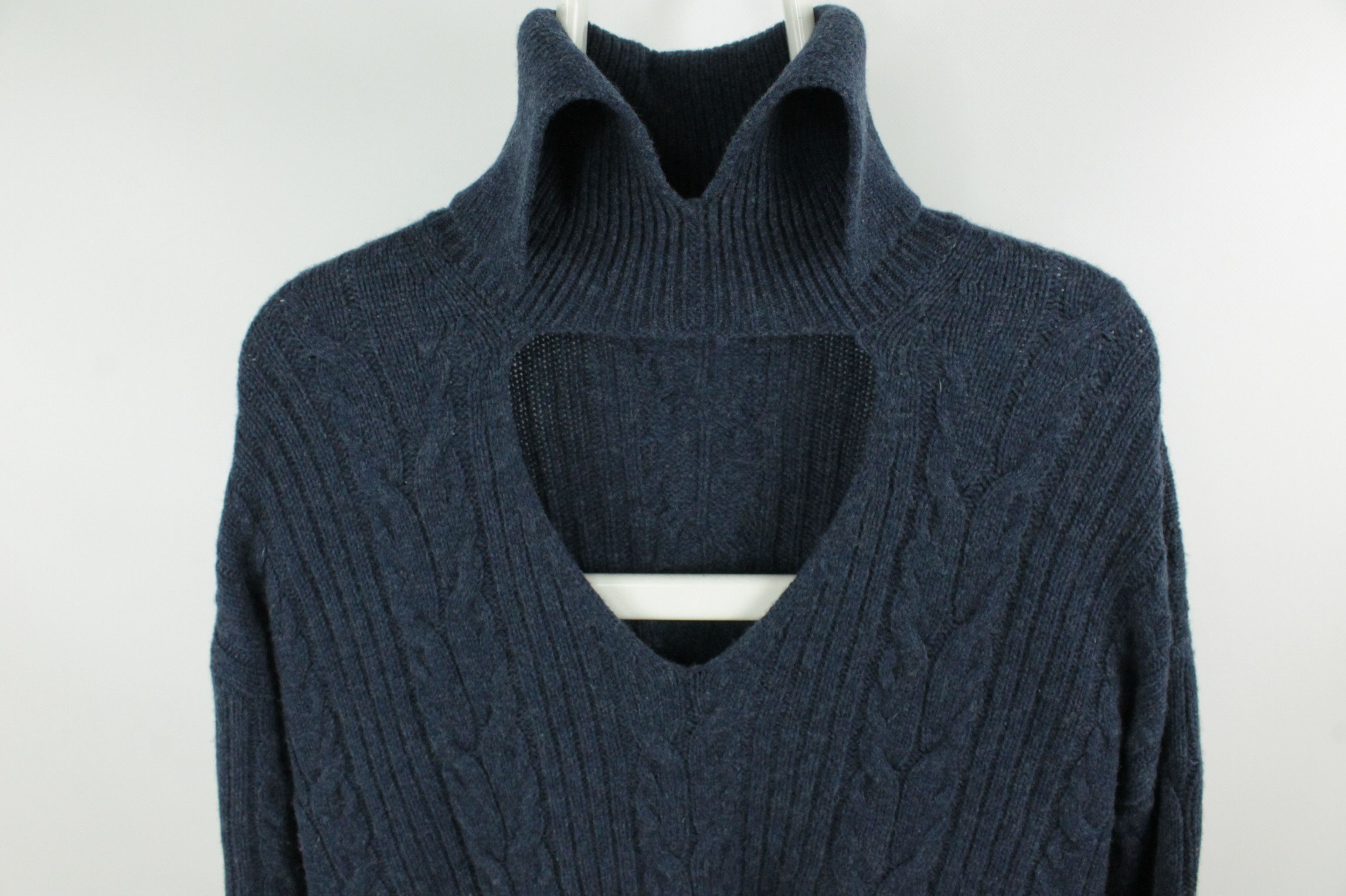 Ballantyne Ballantyne Cable Knit Navy Wool Sweater Women's Size M / US 6-8 / IT 42-44 - 9 Thumbnail