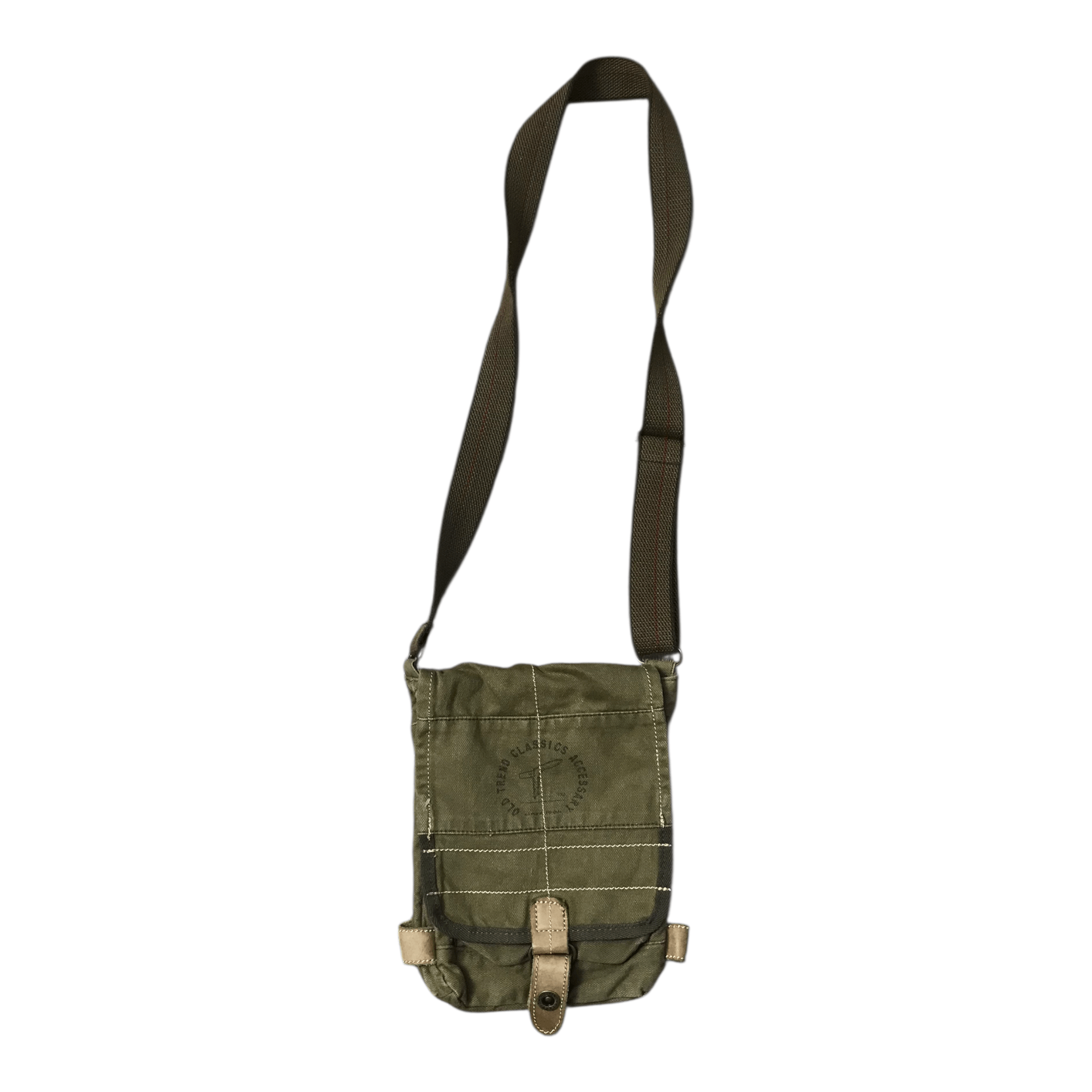 Japanese Brand Old Trend green Army camvas Sling Bag Size ONE SIZE - 3 Thumbnail