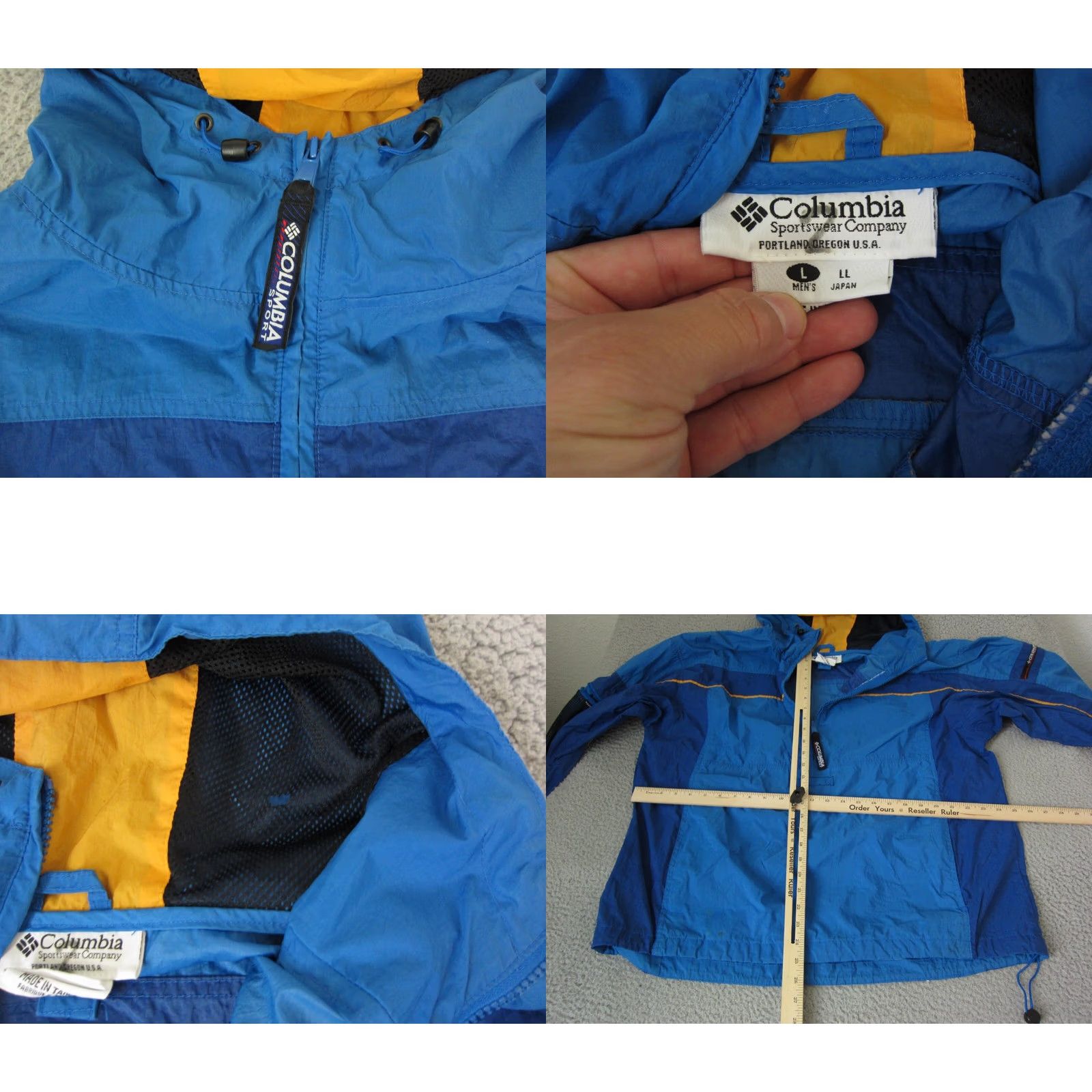 Vintage VINTAGE Columbia Jacket Mens Large Blue 1/4 Zip Windbreaker Nylon Softshell Logo Size US L / EU 52-54 / 3 - 8 Thumbnail