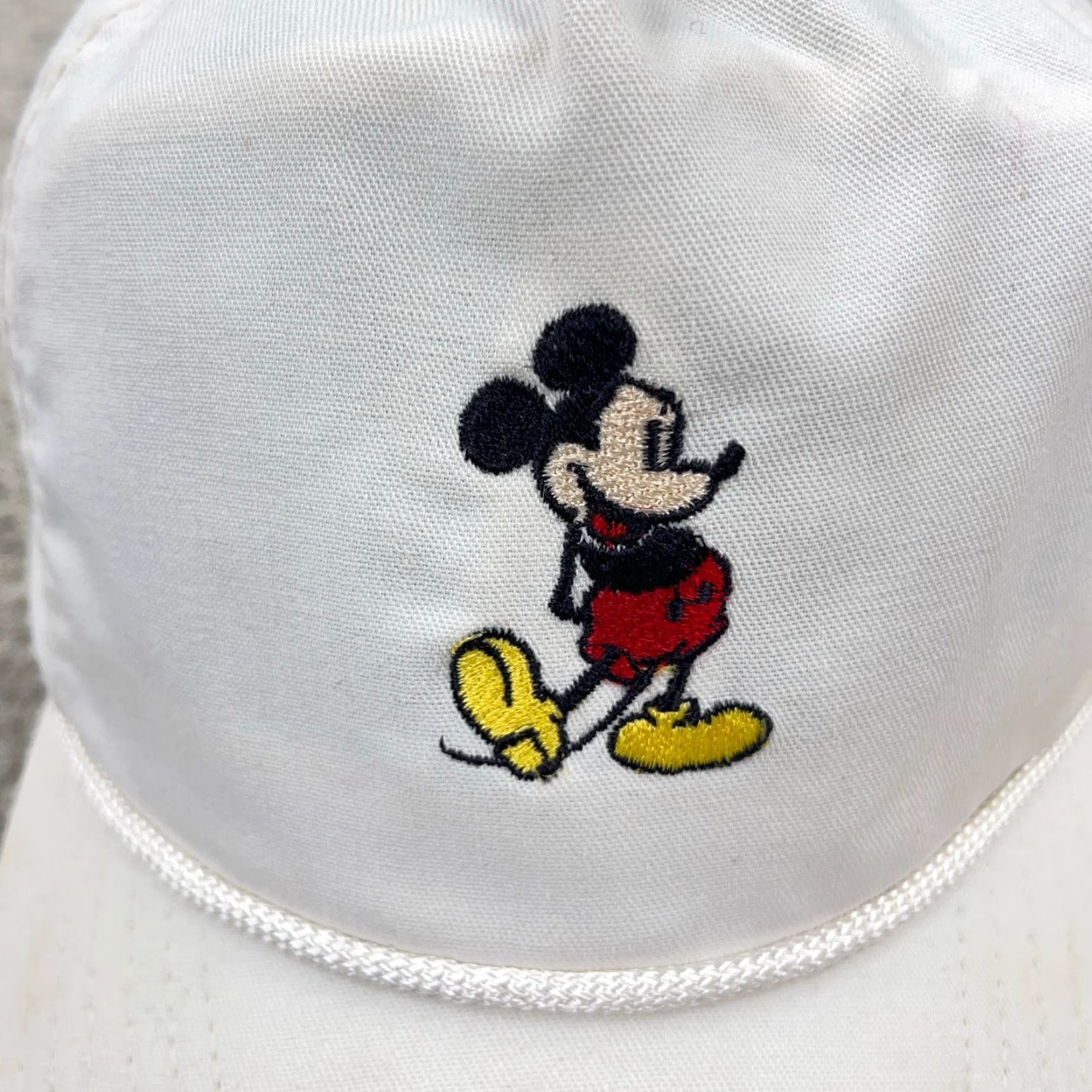 Disney VINTAGE Disney Mickey Mouse Hat Cap Adjustable Strap Back 90s Casual Adult One Size White Mens Size ONE SIZE - 6 Thumbnail