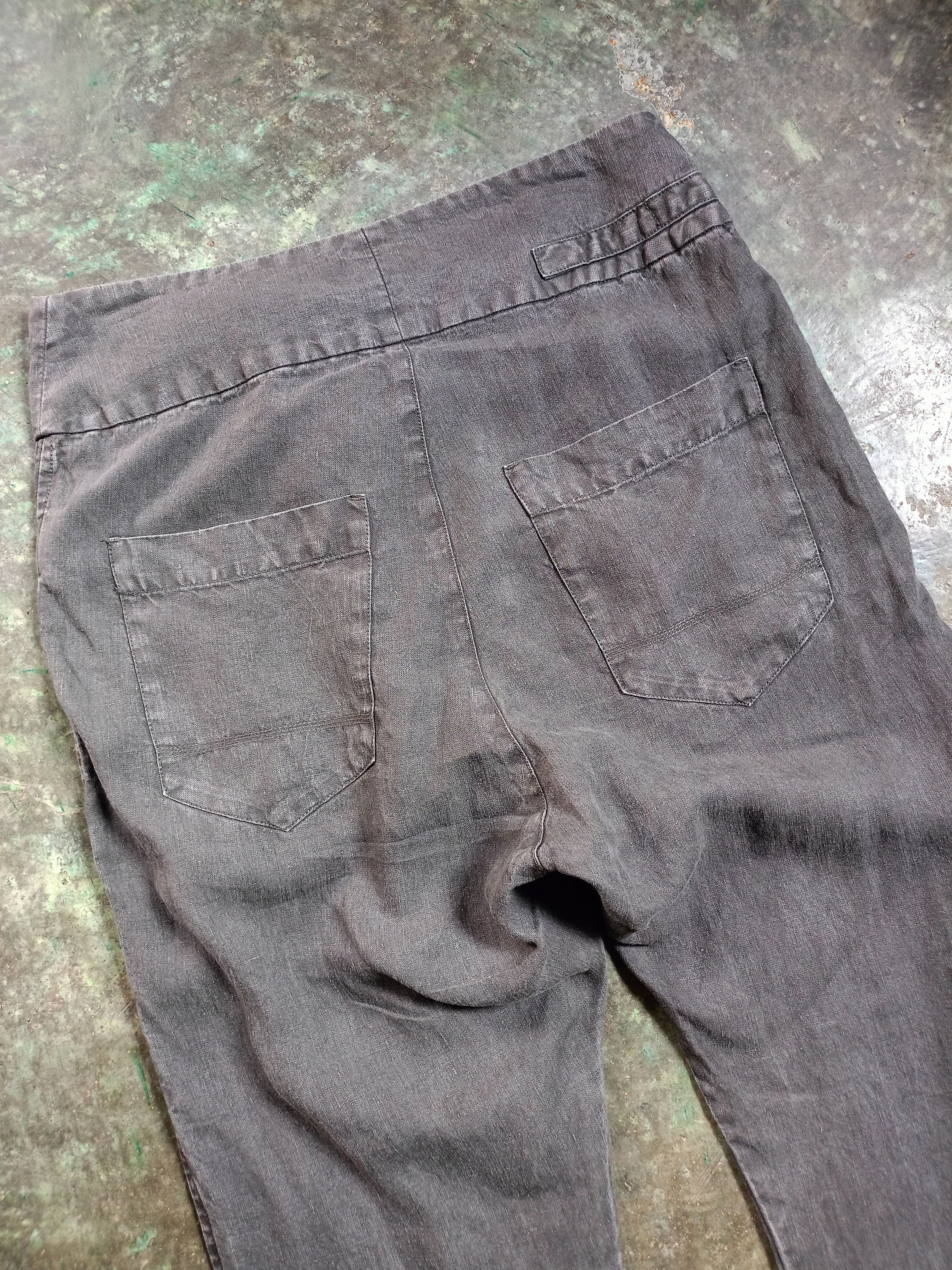 Pas de Calais Pas de Calais Gray Linen Pants Size US 31 - 6 Thumbnail