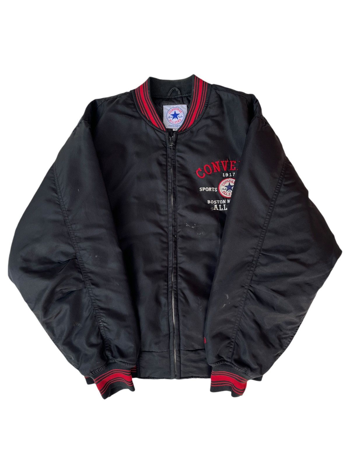 Converse × Vintage VTG Converse Bomber Jacket Black Size US M / EU 48-50 / 2 - 2 Thumbnail