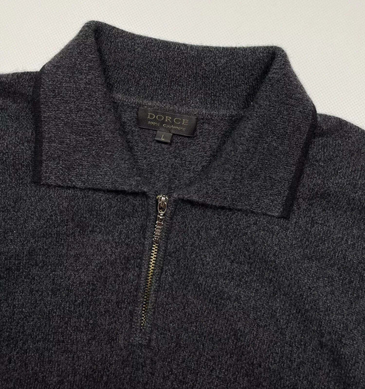 Vintage DORCE 1/4 ZIP SWEATER PULLOVER 100% CASHMERE MENS Size US L / EU 52-54 / 3 - 10 Thumbnail