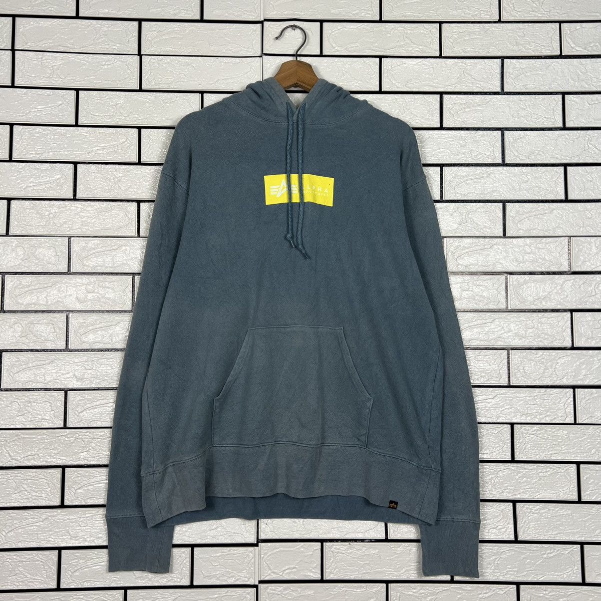Alpha Industries ALPHA INDUSTRIES Box Logo Pullover Hoodies #4045-C184 Size US XL / EU 56 / 4 - 9 Thumbnail
