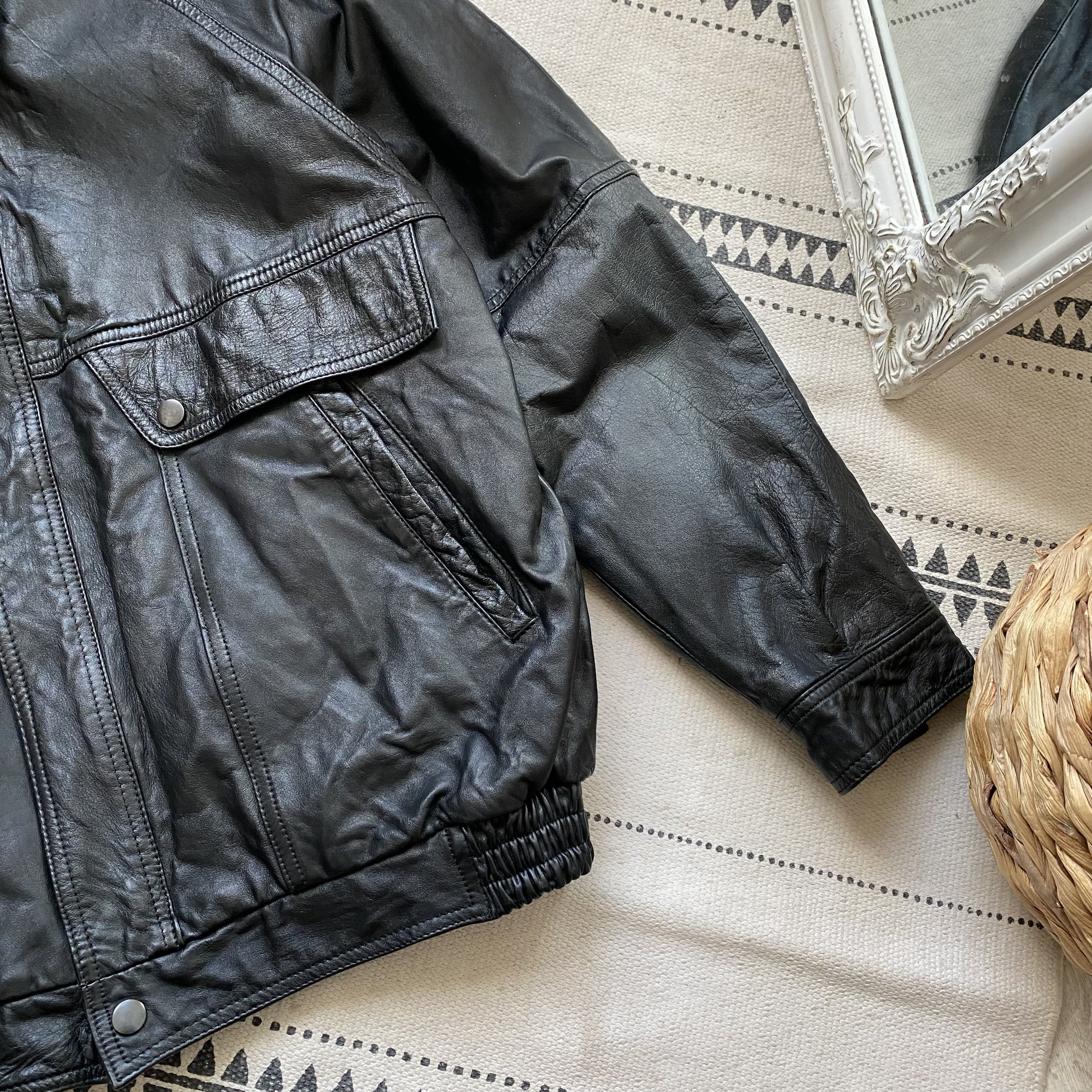 Genuine Leather Vintage 90s Real leather fight bomber jacket Avirex style Size US S / EU 44-46 / 1 - 7 Thumbnail