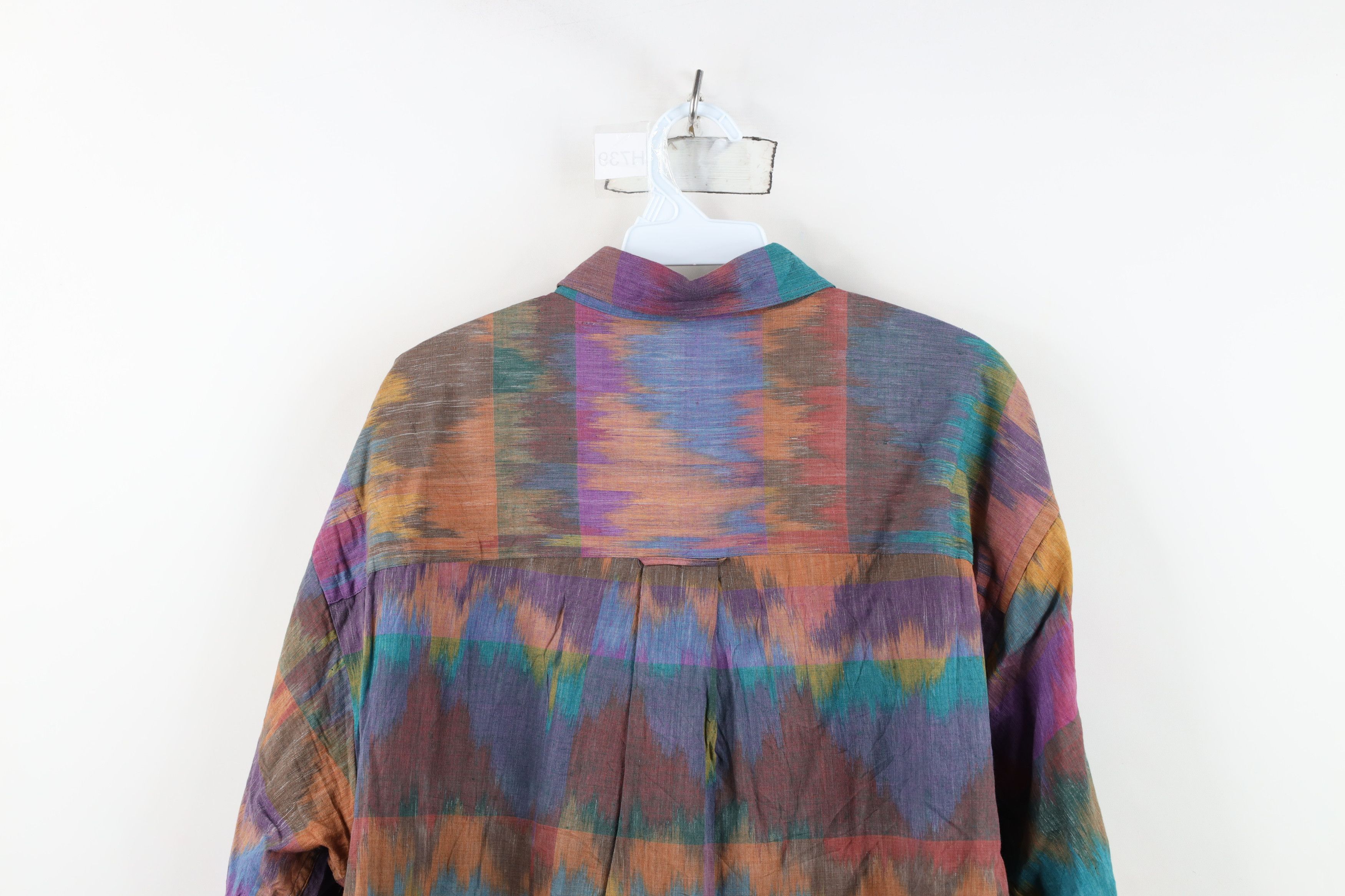 Vintage Vintage 90s Streetwear Gauzy Cotton Collared Button Shirt Size US L / EU 52-54 / 3 - 10 Thumbnail
