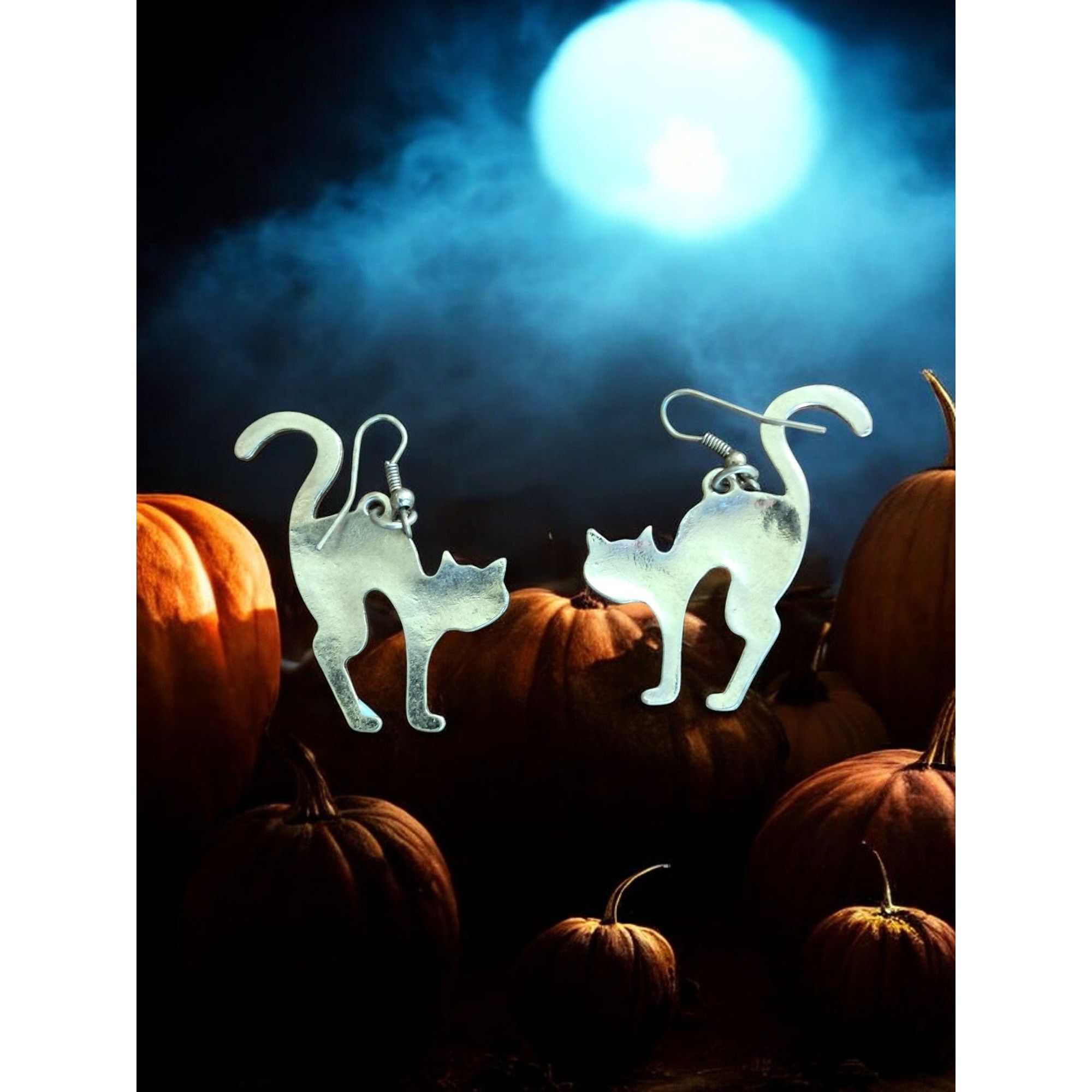 Other Spooky Black Cat Earrings Size ONE SIZE - 2 Thumbnail