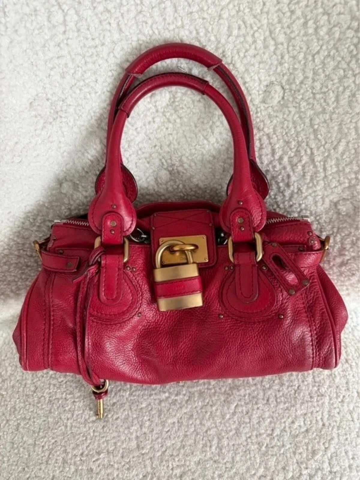 chloma Chloé Paddington leather handbag in red Size ONE SIZE - 8 Thumbnail