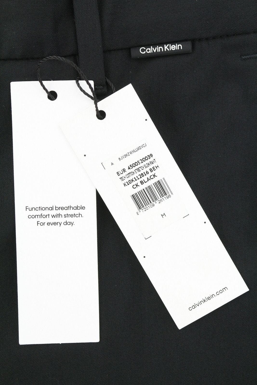 Calvin Klein TECH COTTON STRETCH SLIM M Black Zip Fly Chino 87461 Size US 32 / EU 48 - 6 Thumbnail